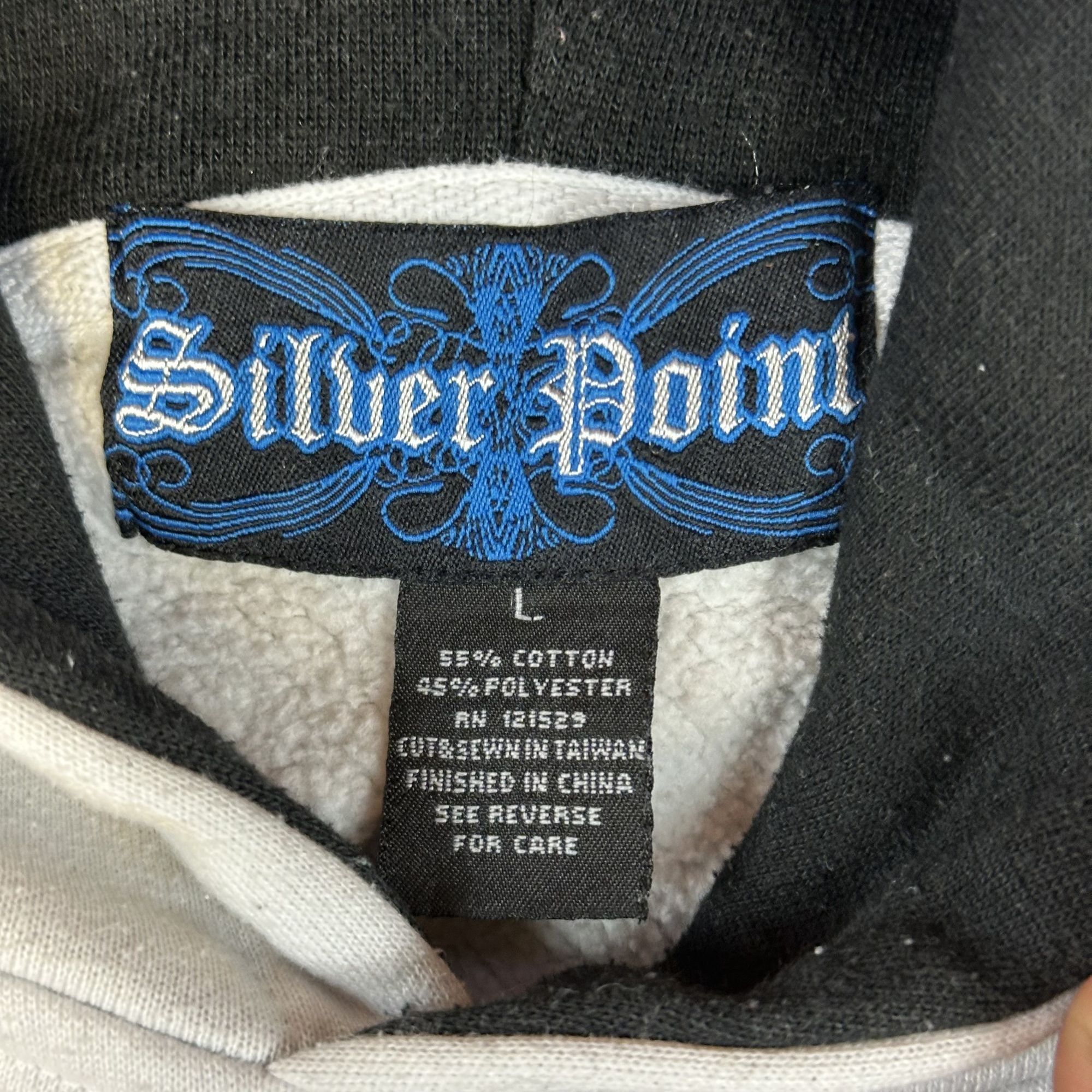 Vintage Silver Point Gray Hoodie With Skull & Tribal Graphic Design Size US L / EU 52-54 / 3 - 3 Thumbnail