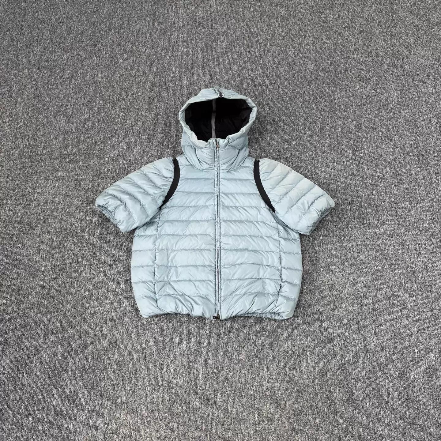 Miu Miu MIU MIU Light Blue Short Hooded Puffer Detachable Sleeves 40 Size S / US 4 / IT 40 - 1 Thumbnail