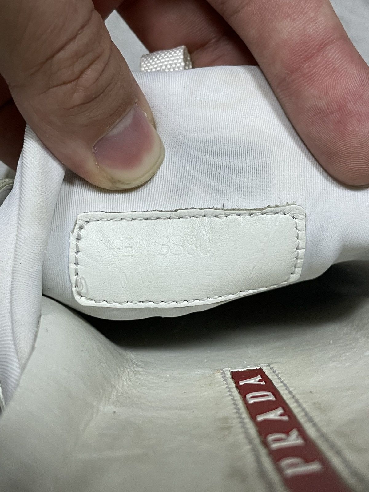 Prada Prada white tab sneakers logo Size US 11.5 / EU 44-45 - 8 Thumbnail