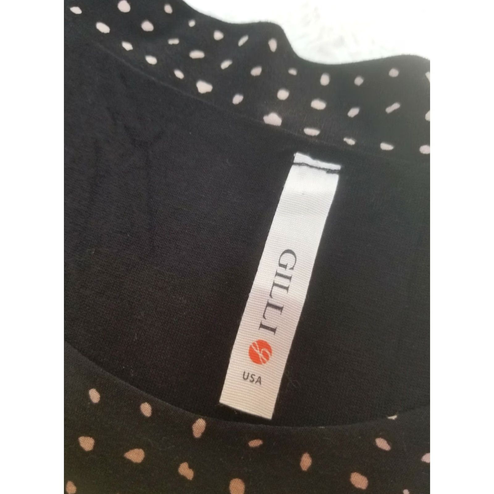 Vintage Gilli Womens Scoop Neck Polka Dot Stretch Puff Sleeve Flare Dress Black Sz Large Size L / US 10 / IT 46 - 3 Thumbnail