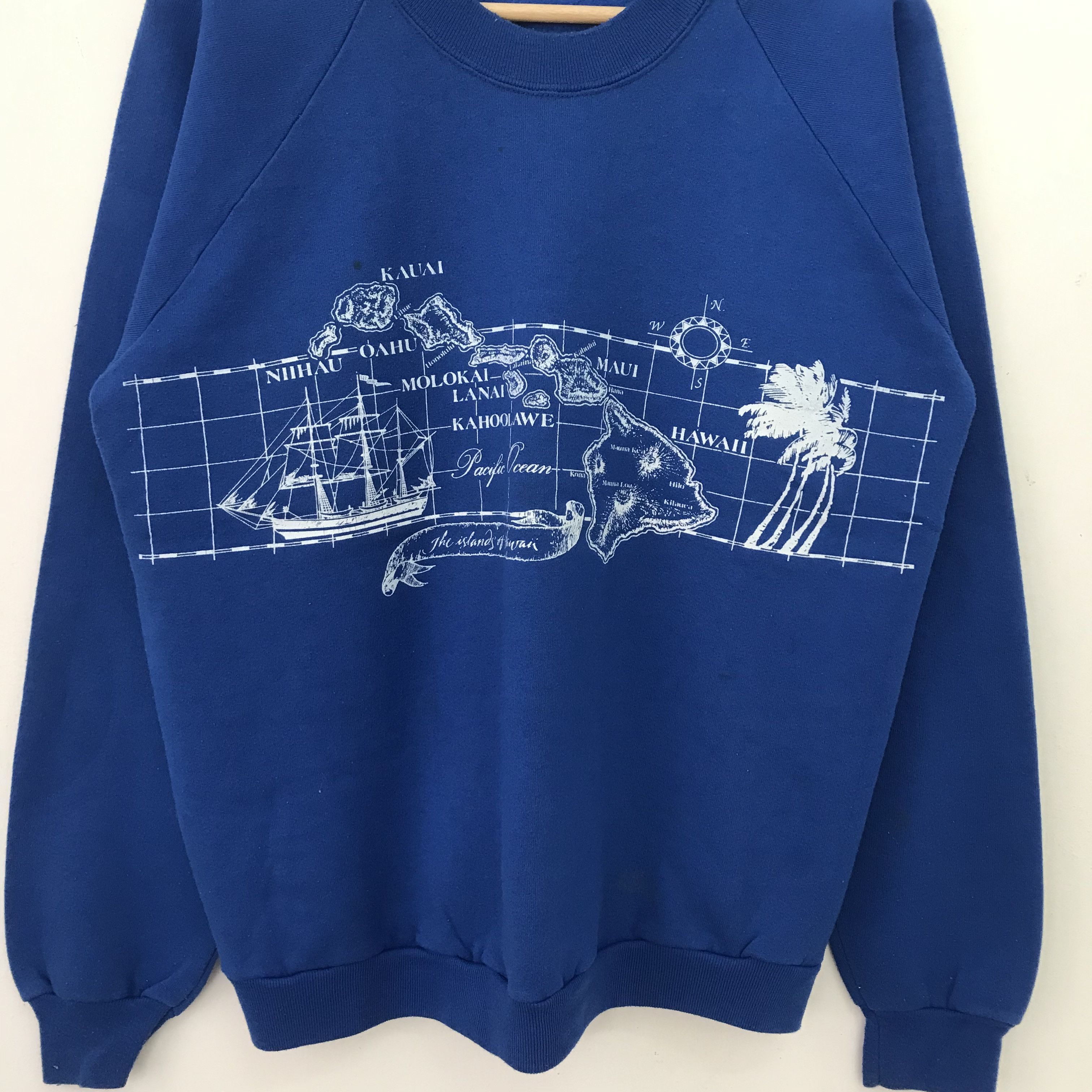Vintage Vintage 90's The Island Of Hawaii Blue sweatshirt - 646 Size US M / EU 48-50 / 2 - 3 Thumbnail