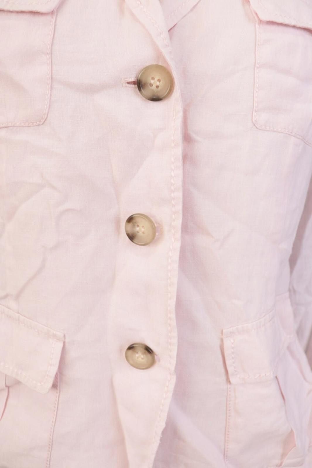 Oscar De La Renta Oska Pink 100% Linen Multipockets Cargo Blazer Jacket Size 3 Size M / US 6-8 / IT 42-44 - 2 Thumbnail