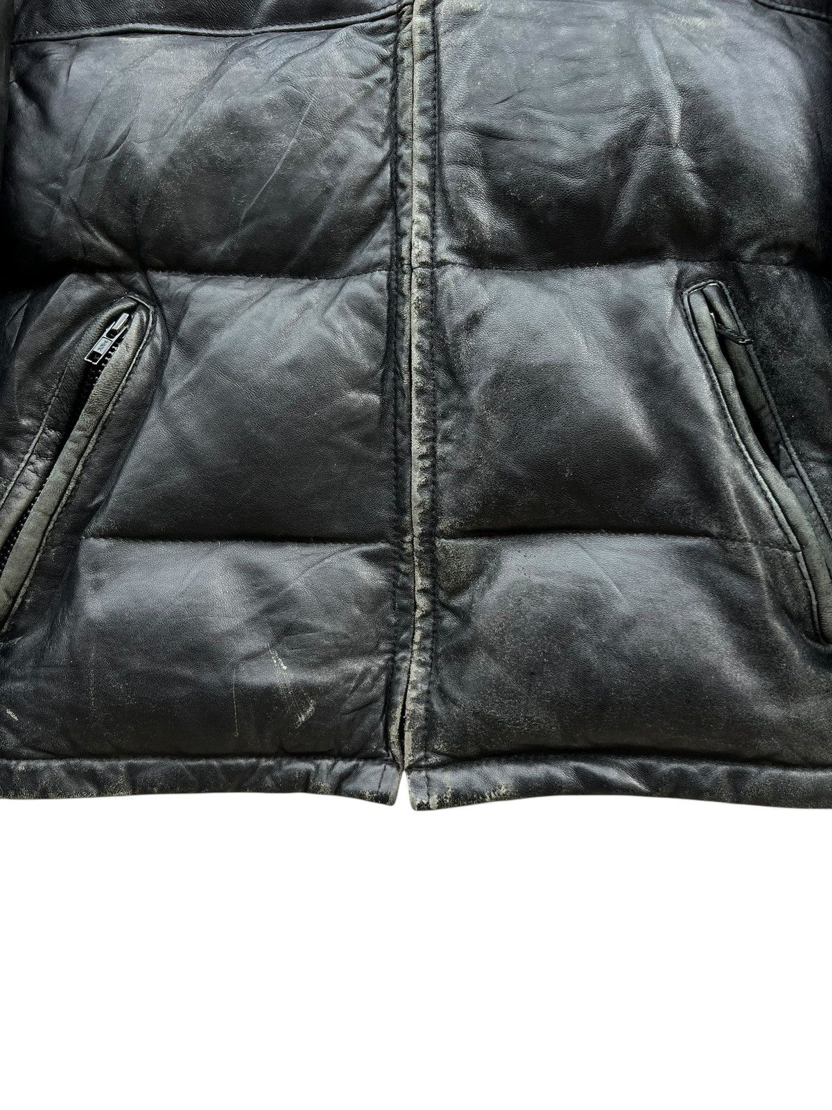 Schott × Vintage Vintage Schott Black Leather Puffer Down Jacket Size US M / EU 48-50 / 2 - 9 Thumbnail