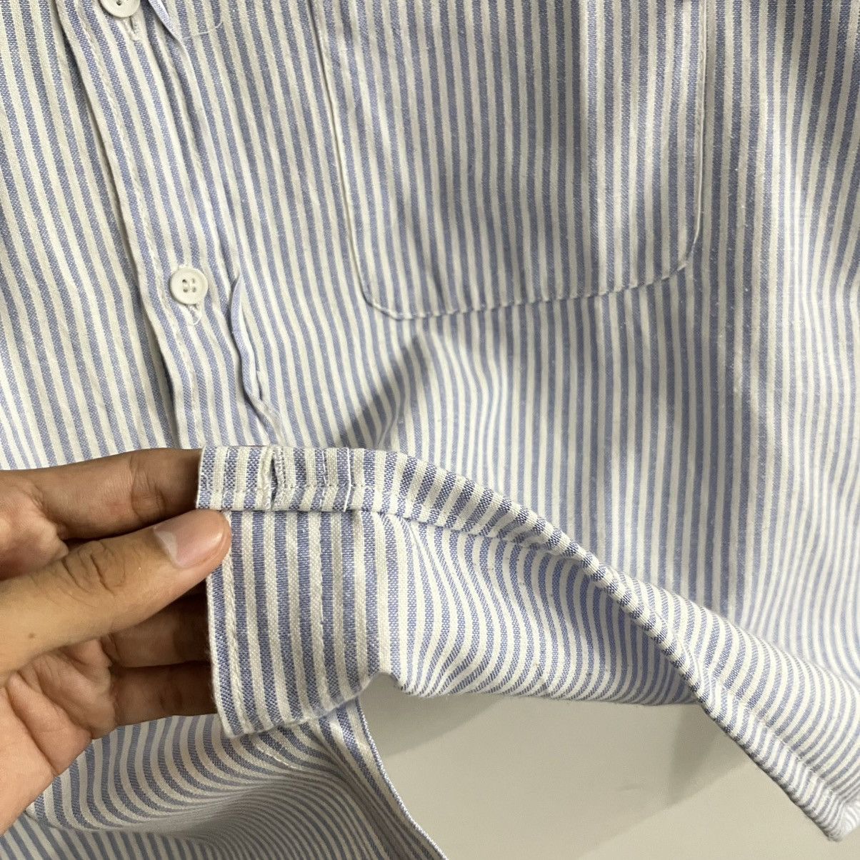 Issey Miyake Mercibeaucop - Striped Boxy Fit Ls Button Up Size US L / EU 52-54 / 3 - 8 Thumbnail