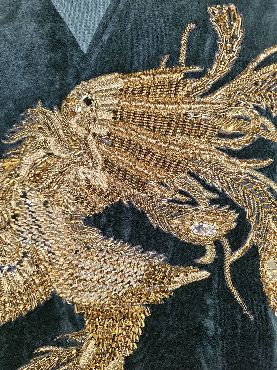 Balmain Balmain super rare Phoenix 3D embellished velvet sweatshirt Size US M / EU 48-50 / 2 - 2 Thumbnail