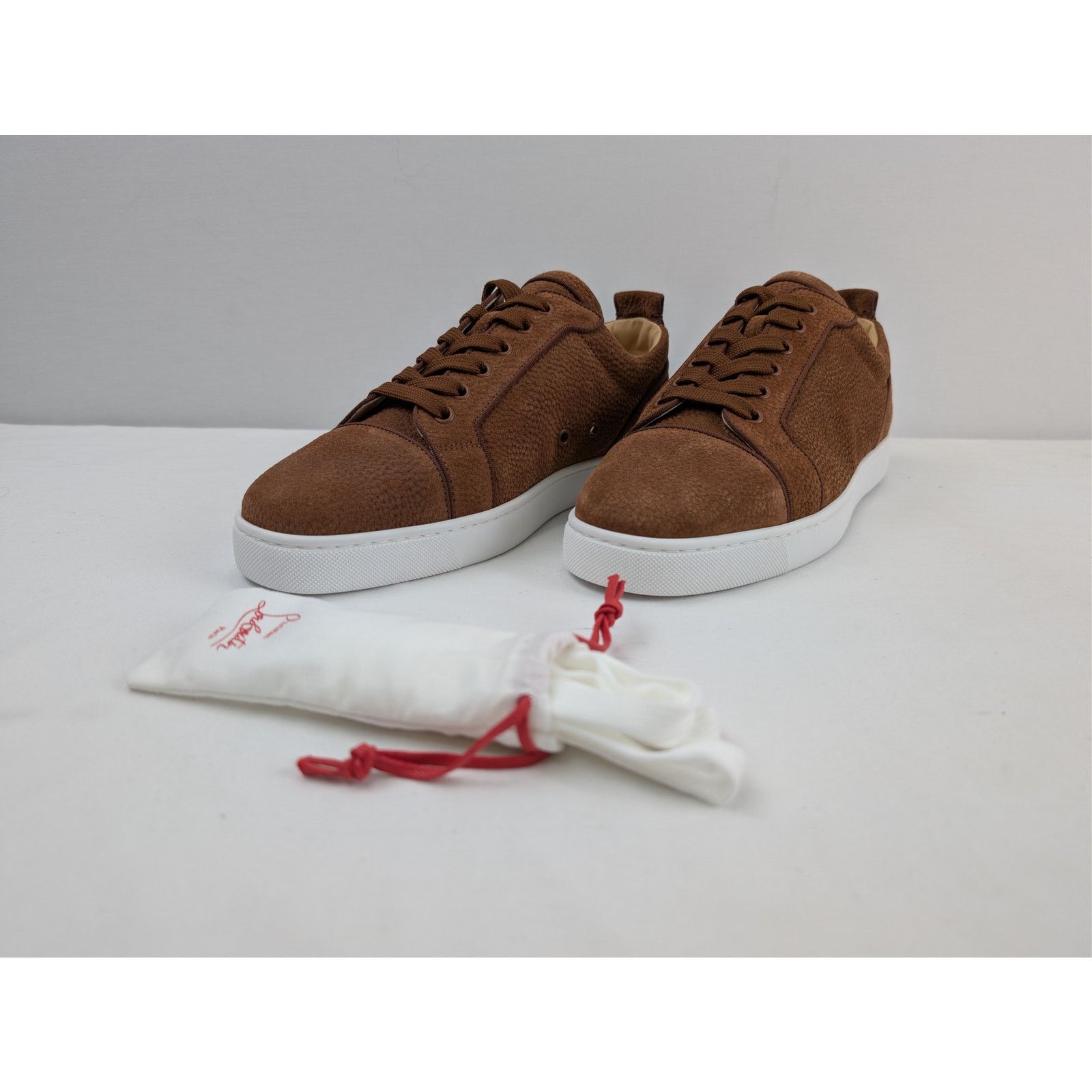 Christian Louboutin o1rshd1 Louis Junior Orlato Flat Shoe Sneakers Brown/White Size US 10 / EU 43 - 7 Thumbnail