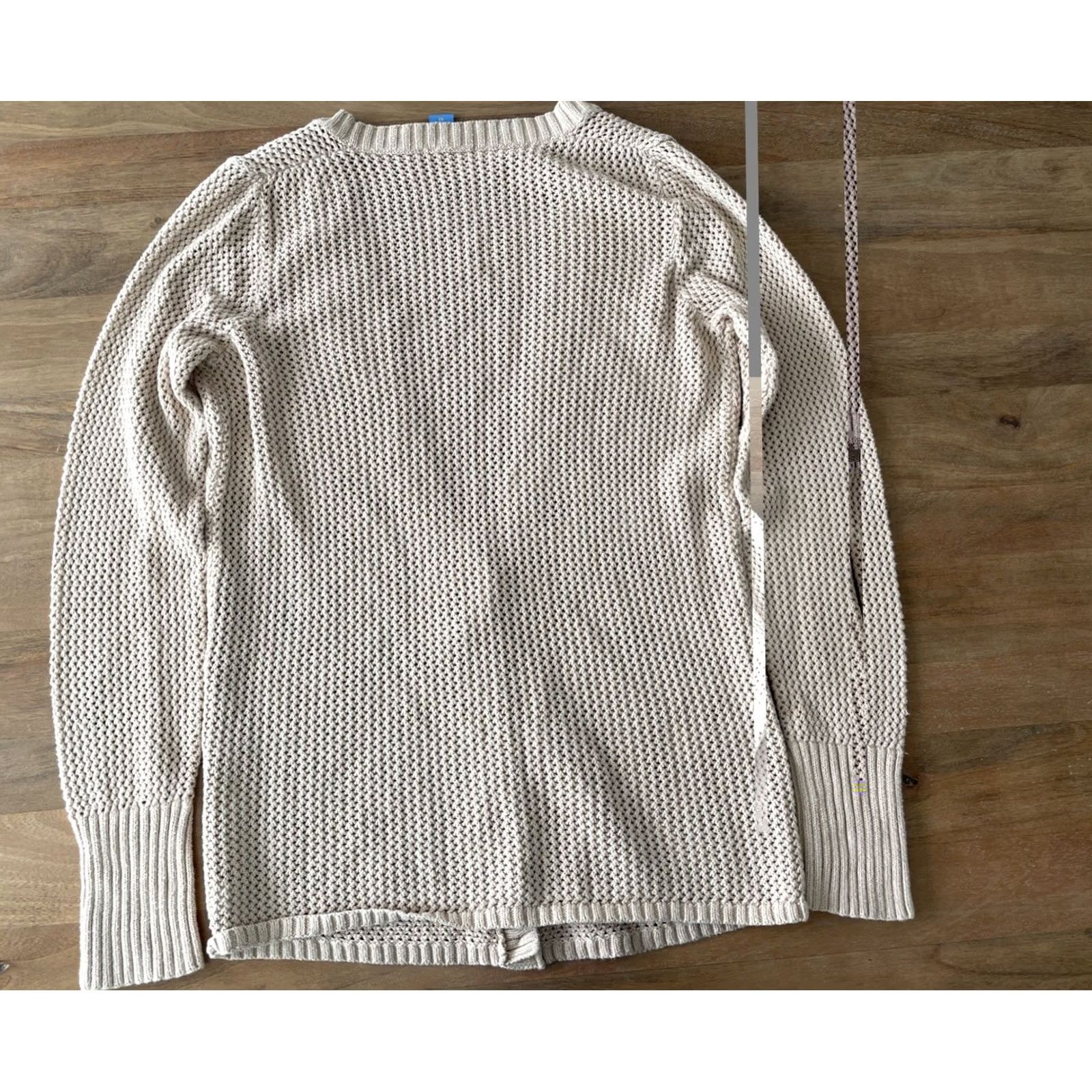 White + Warren VINTAGE White + Warren Cardigan Womens M Beige Cable-Knit Fisherman Button Front Sweater 90s 2000s Preppy Mens Womens Boys Girls Size M / US 6-8 / IT 42-44 - 2 Thumbnail