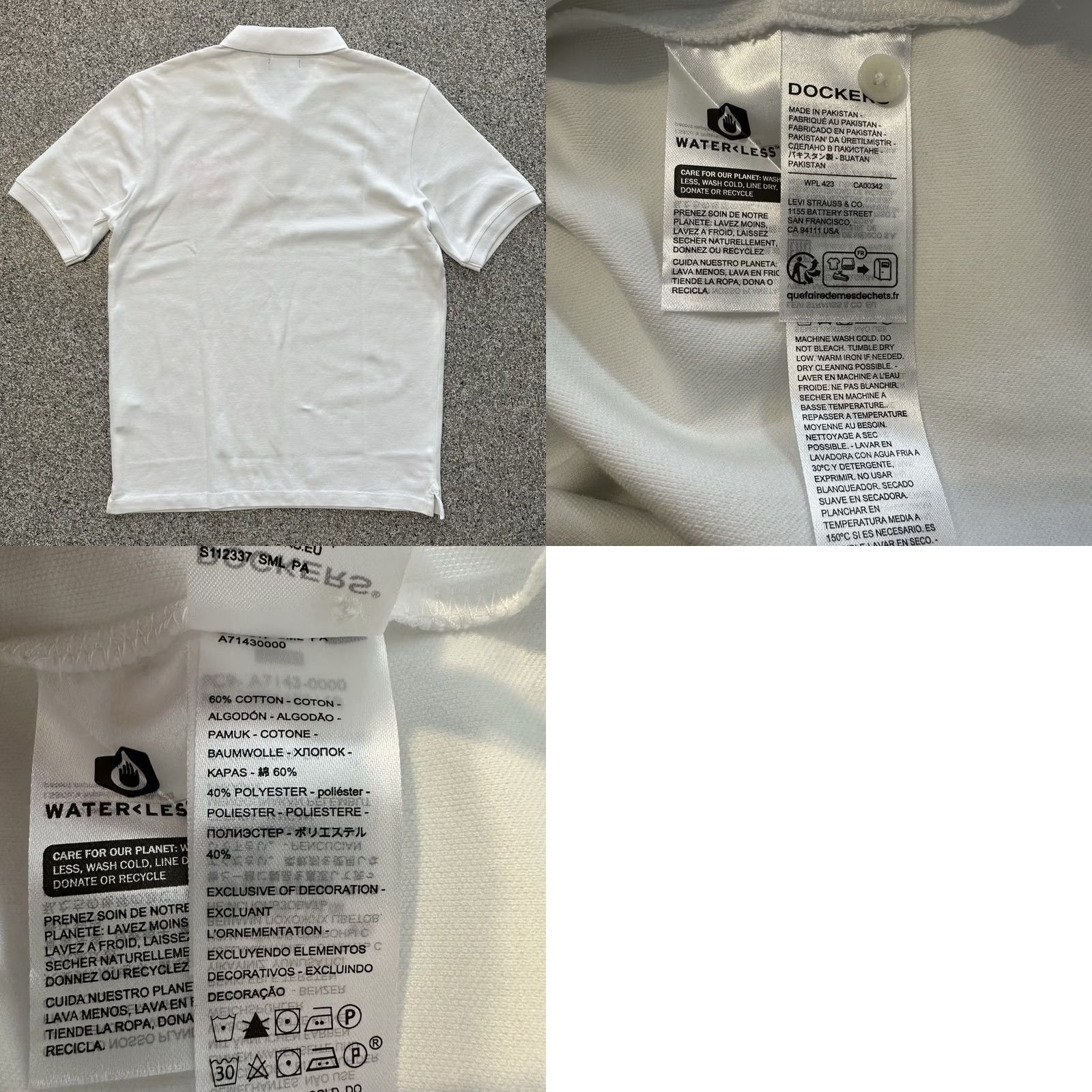 Dockers DOCKERS Polo Shirt Mens M White Tennis Pique Racquet Club Logo Shirt Size US M / EU 48-50 / 2 - 8 Thumbnail