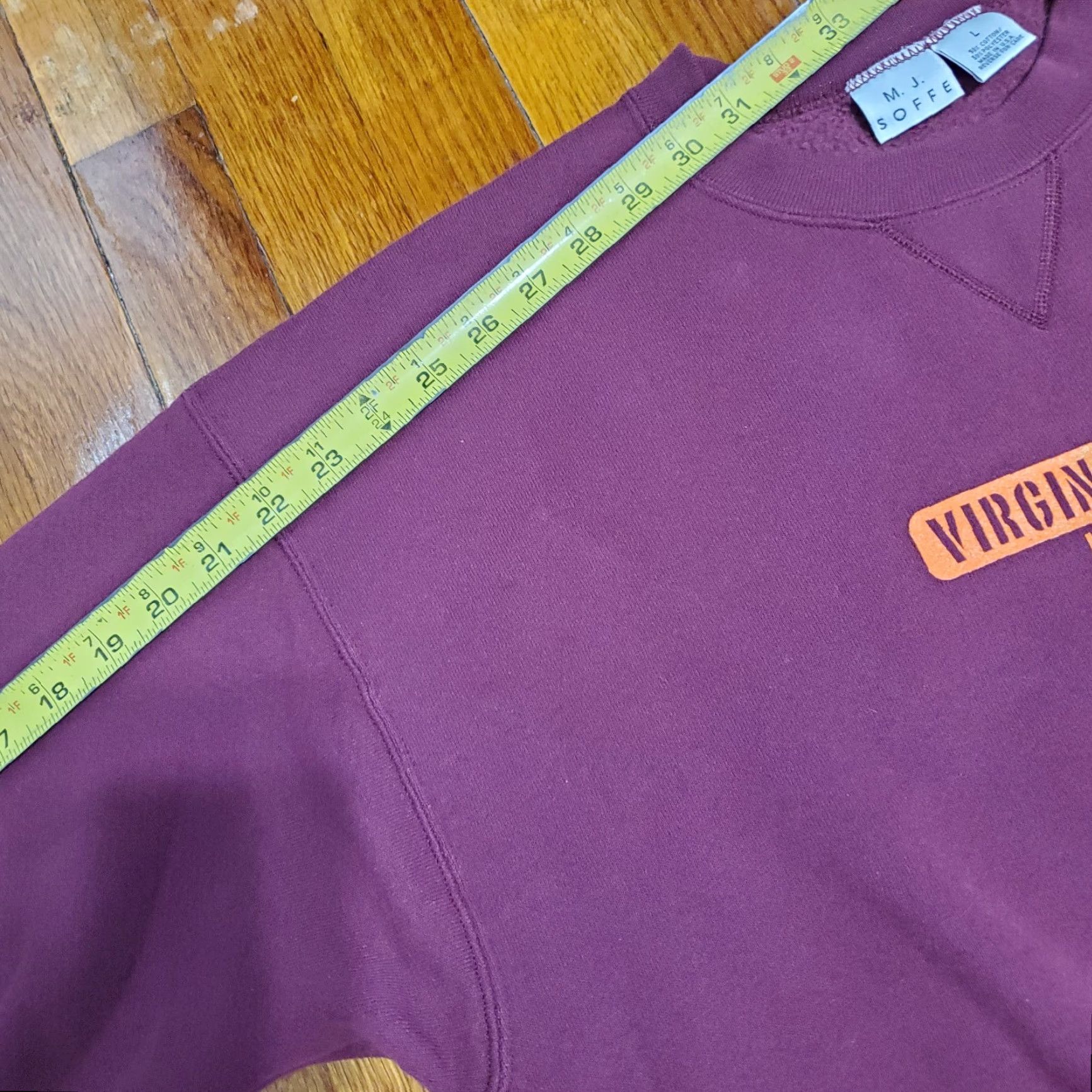 Soffe VINTAGE Virginia Tech Soffe Pullover Sweatshirt Shirt Adult L Red 90s Letterman Mens Size US L / EU 52-54 / 3 - 7 Thumbnail