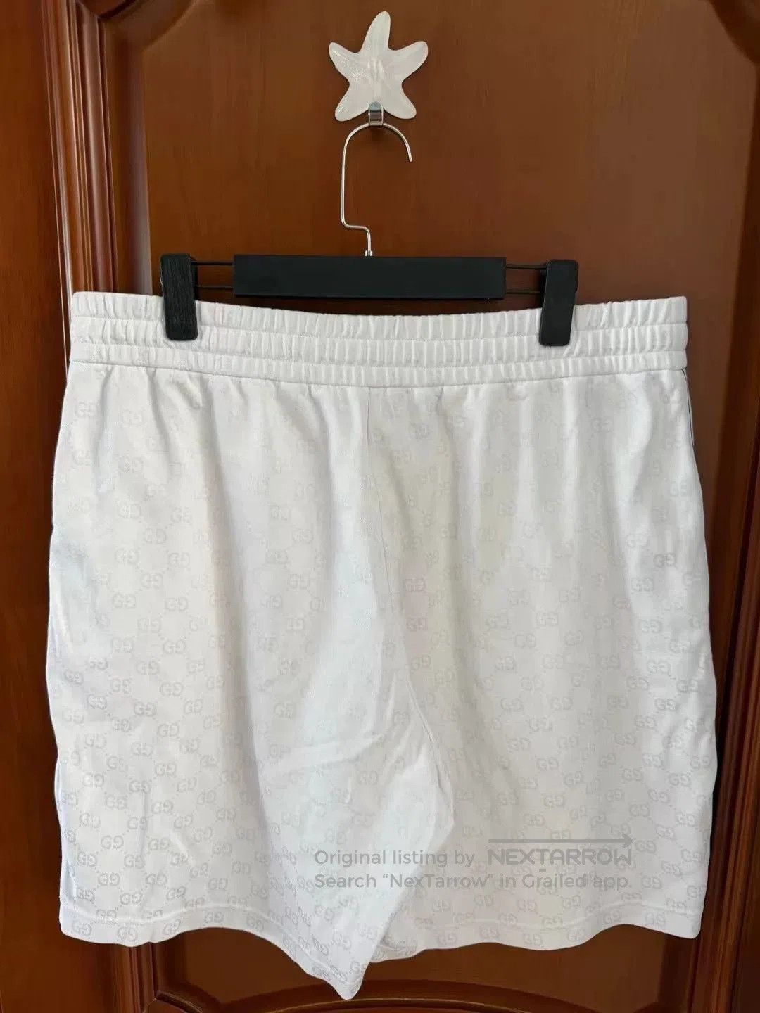 Gucci 25 New White All-Over Logo Shorts.