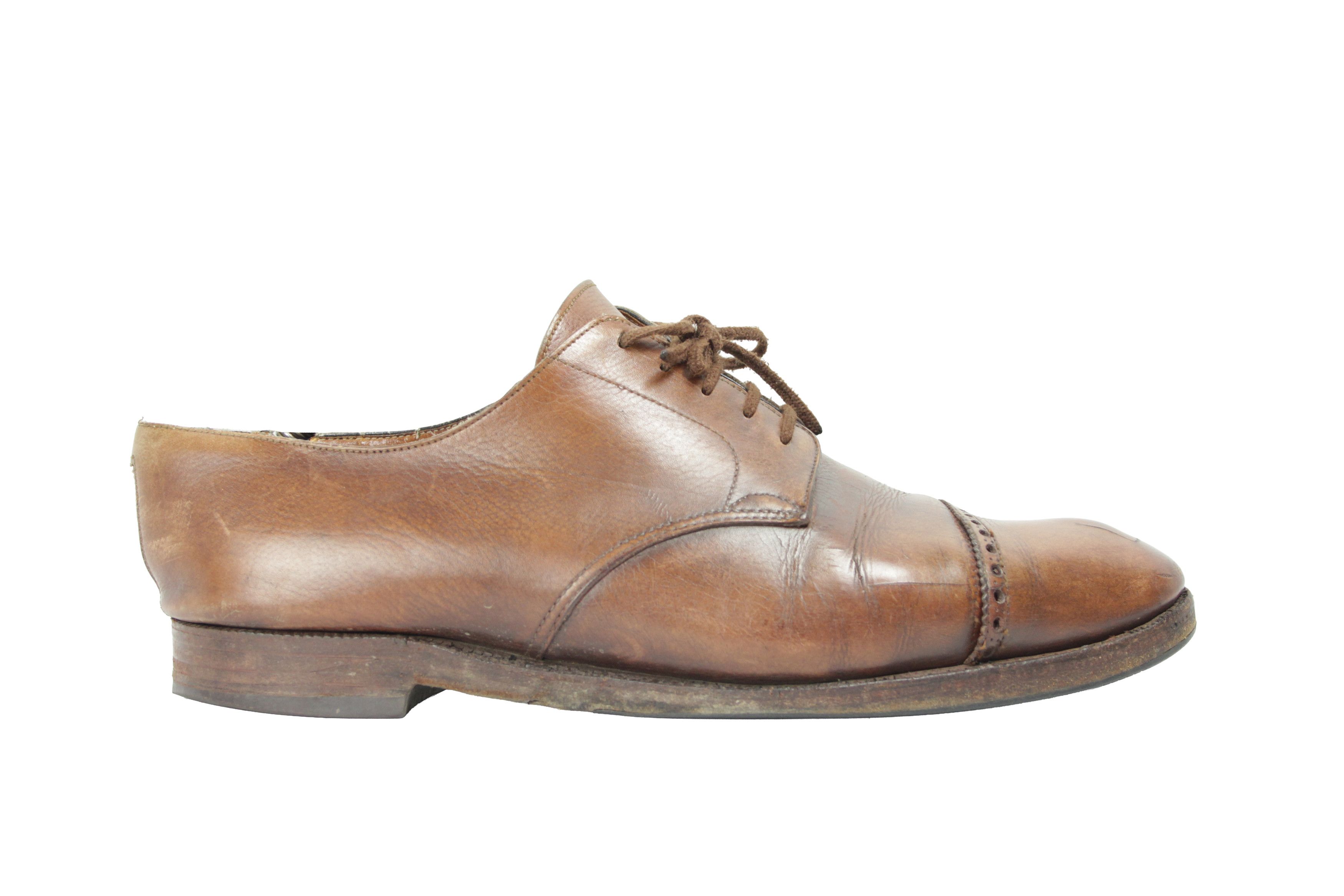 John Lobb 90S Bespoke 5-Eyelet Cap Toe Blucher Derby Vintage Size US 10.5 / EU 43-44 - 2 Thumbnail