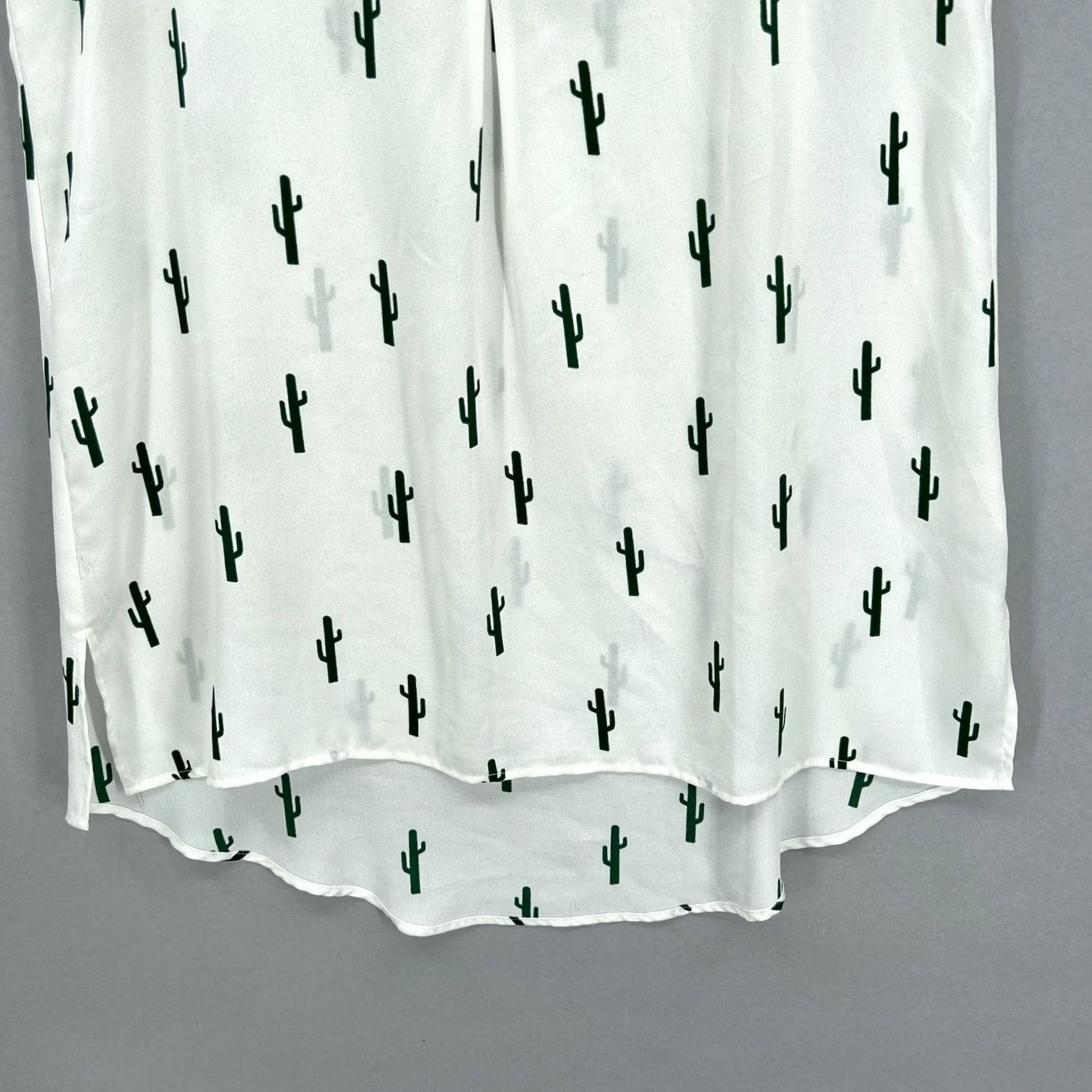 Show Me Your MuMu Show Me Your MuMu Womens Small Tank Tunic White Dark Green Cactus Print Size S / US 4 / IT 40 - 3 Thumbnail