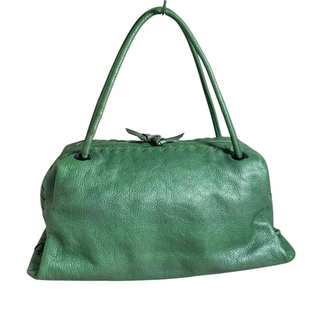 Bottega Veneta Bottega Veneta - Intrecciato Emerald Green Handbag Leather Size ONE SIZE - 4 Thumbnail