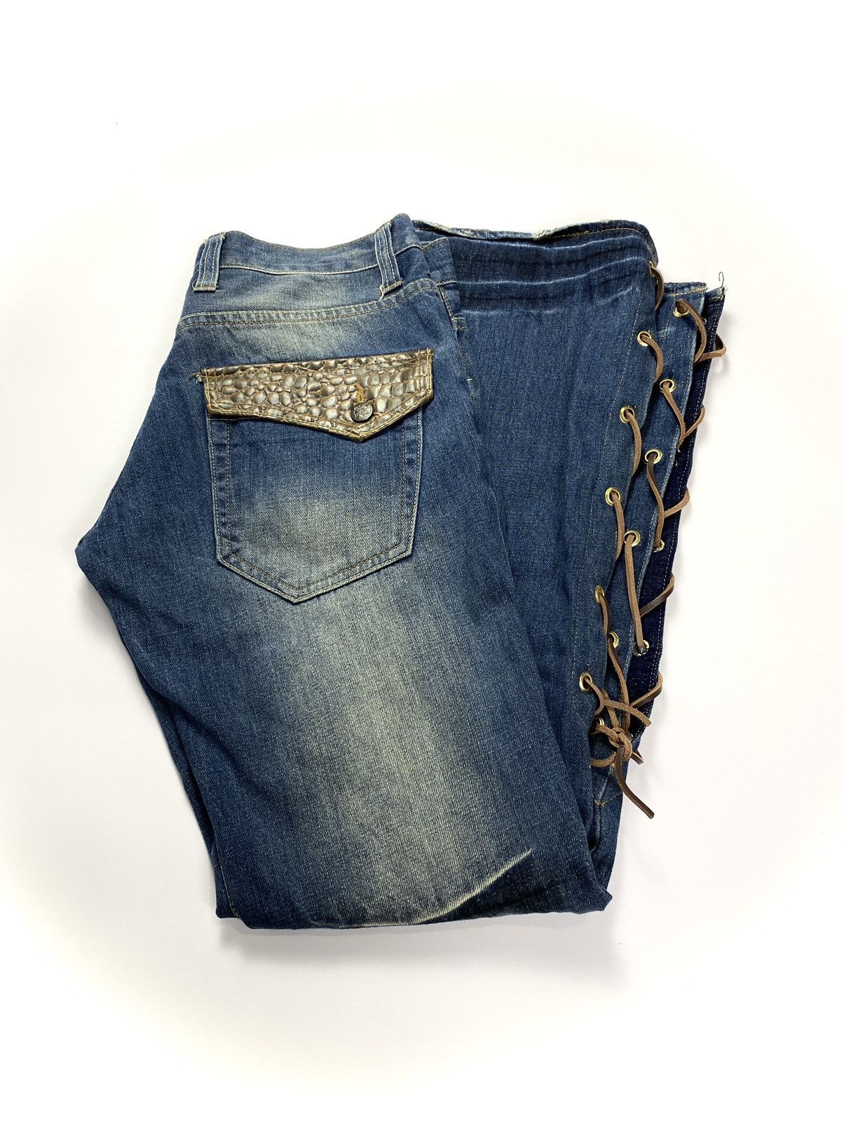 GOSTAR DE FUGA Lace up flare jeans rootthree ifsixwasnine lgb style Size US 30 / EU 46 - 15 Thumbnail