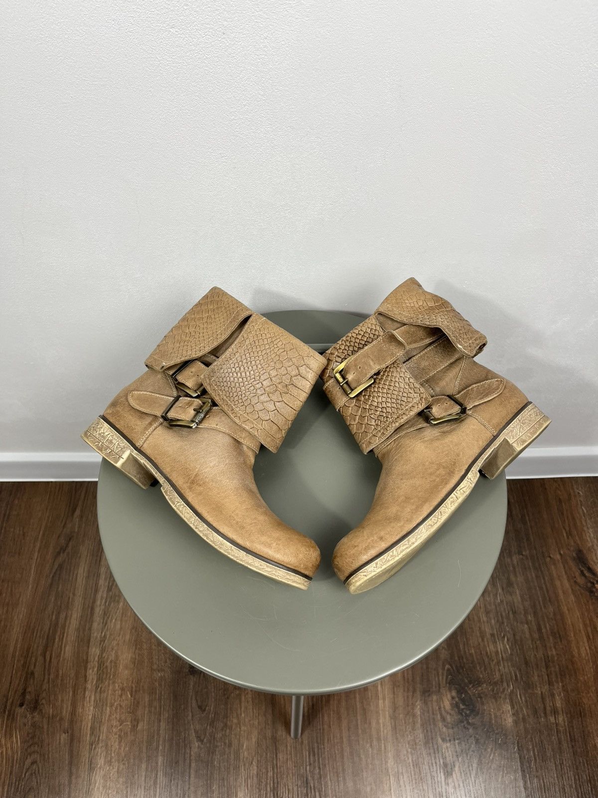 Other Avant Garde Leather Buckle Ankle Boots EU 38 Brown Textured Size US 7 / IT 37 - 1 Thumbnail