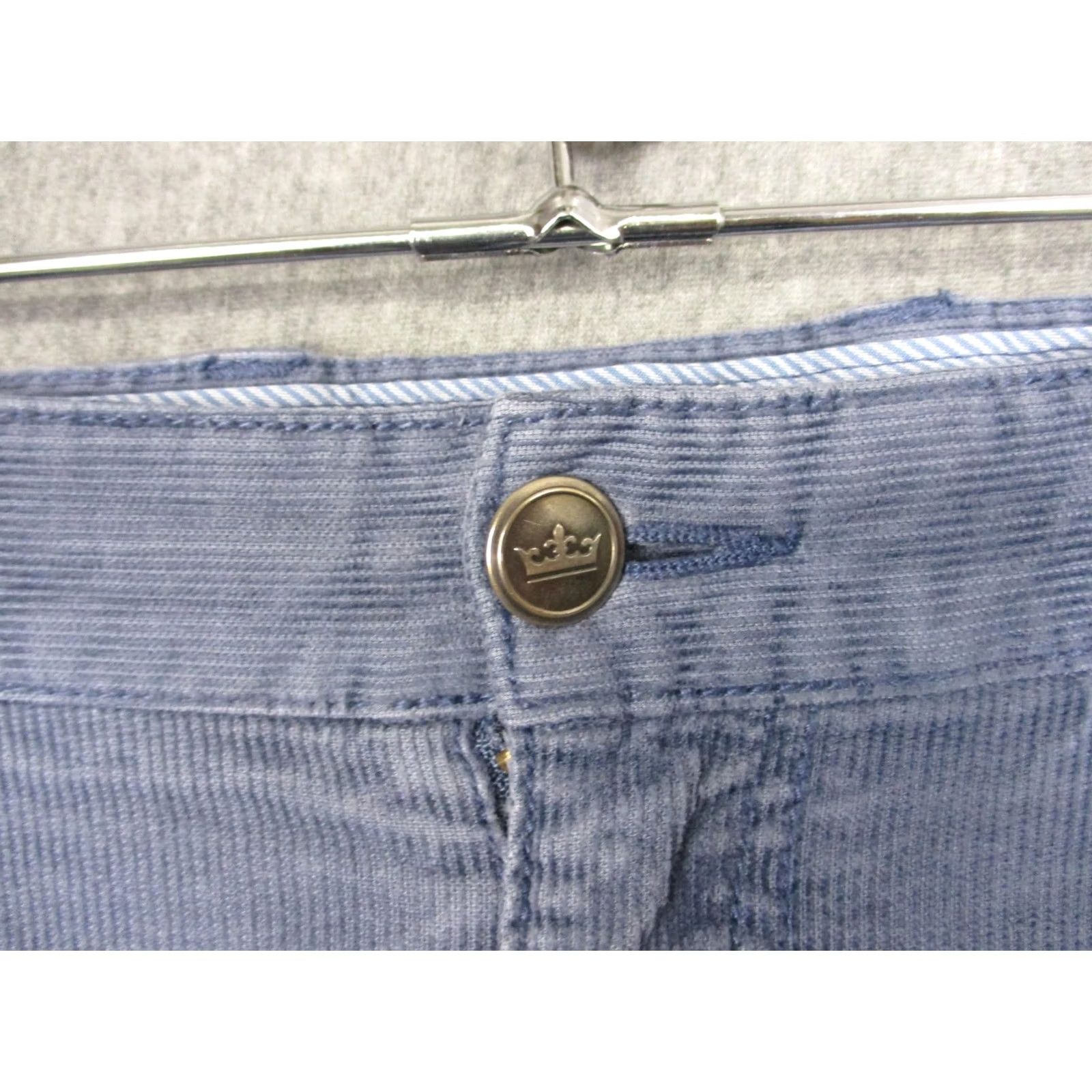 Peter Millar Peter Millar Corduroy Jeans Mens 35x32 Blue Straight Regular Fit 5-Pocket Logo Leather Patch Vintage? No Size US 35 - 4 Thumbnail