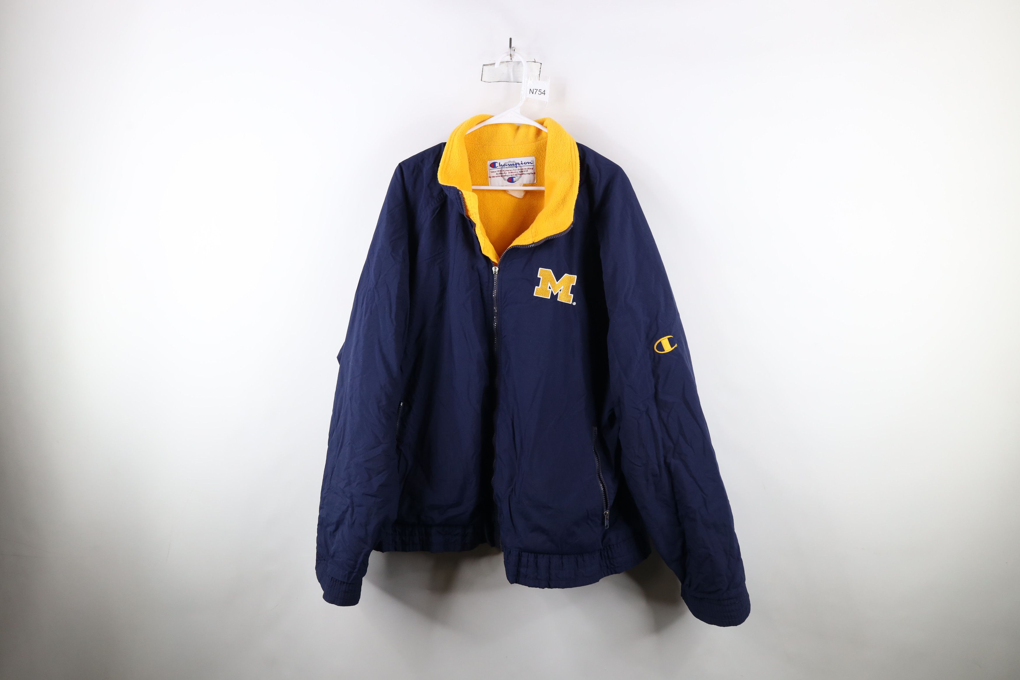 Champion × Vintage Vintage 90s Champion University of Michigan Lined Jacket Size US XXL / EU 58 / 5 - 1 Thumbnail