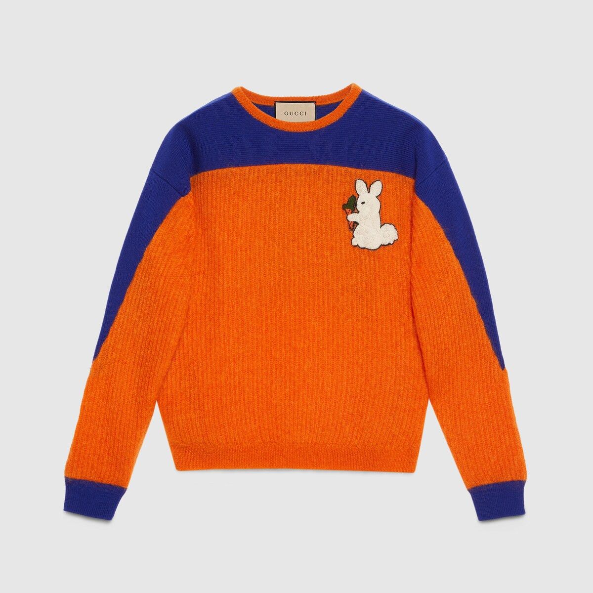 Gucci M Gucci Orange Year of the Rabbit Mohair Sweater Orange Blue Size US M / EU 48-50 / 2 - 1 Thumbnail