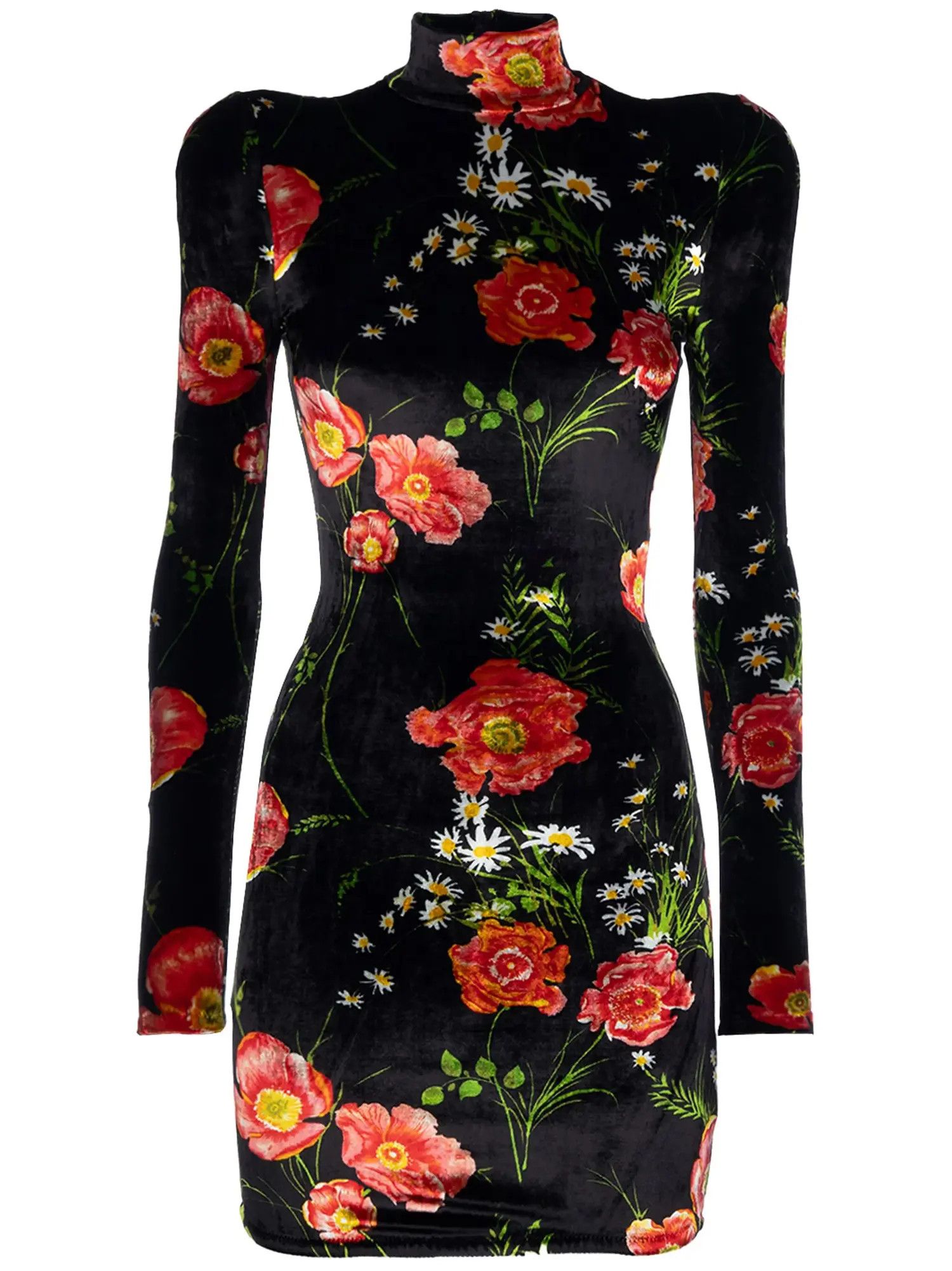 Balenciaga o1in1g0225 Poppy Turtleneck Dress in Multicolor Size L / US 10 / IT 46 - 1 Thumbnail