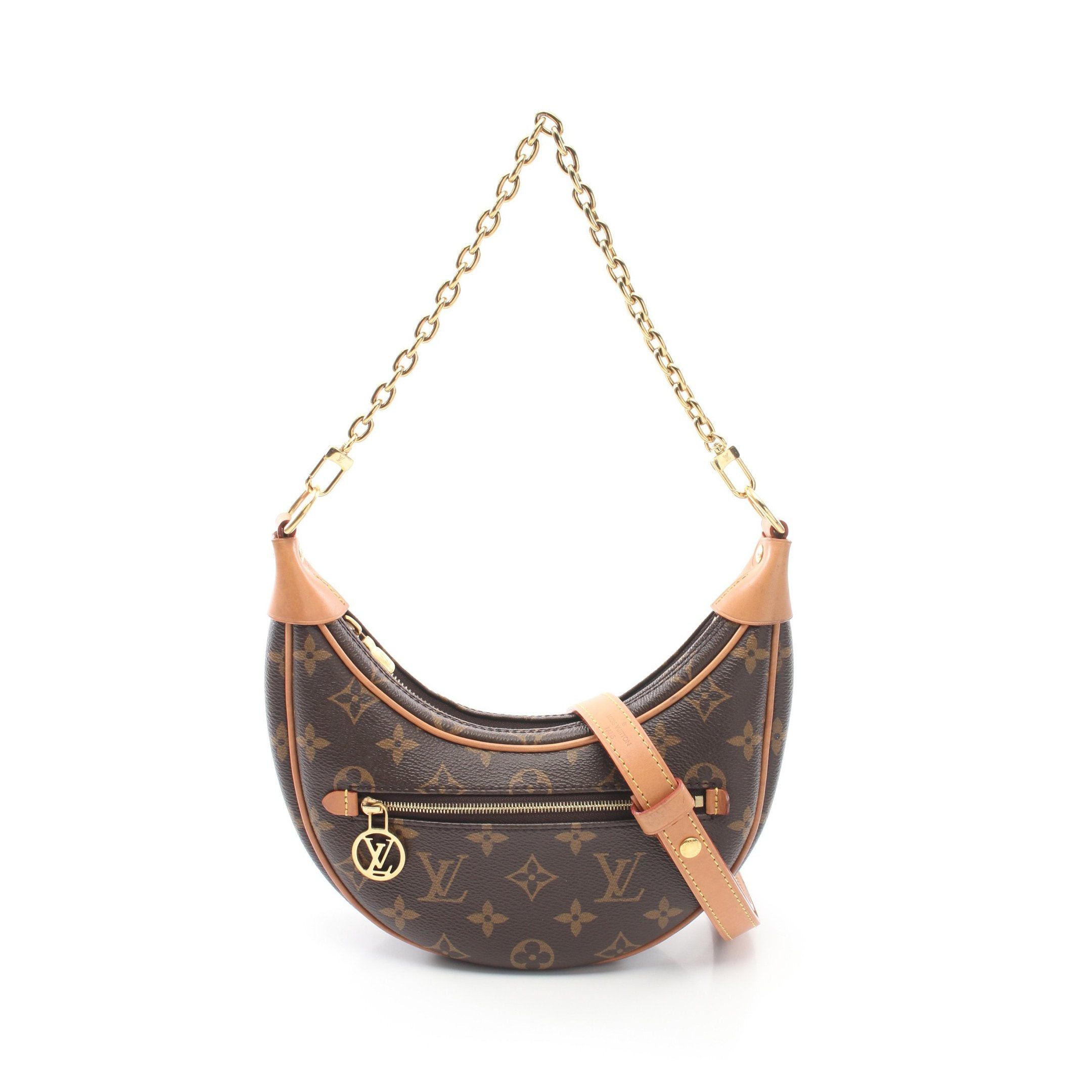 Louis Vuitton Loop Monogram Shoulder Bag Leather Brown, Women's