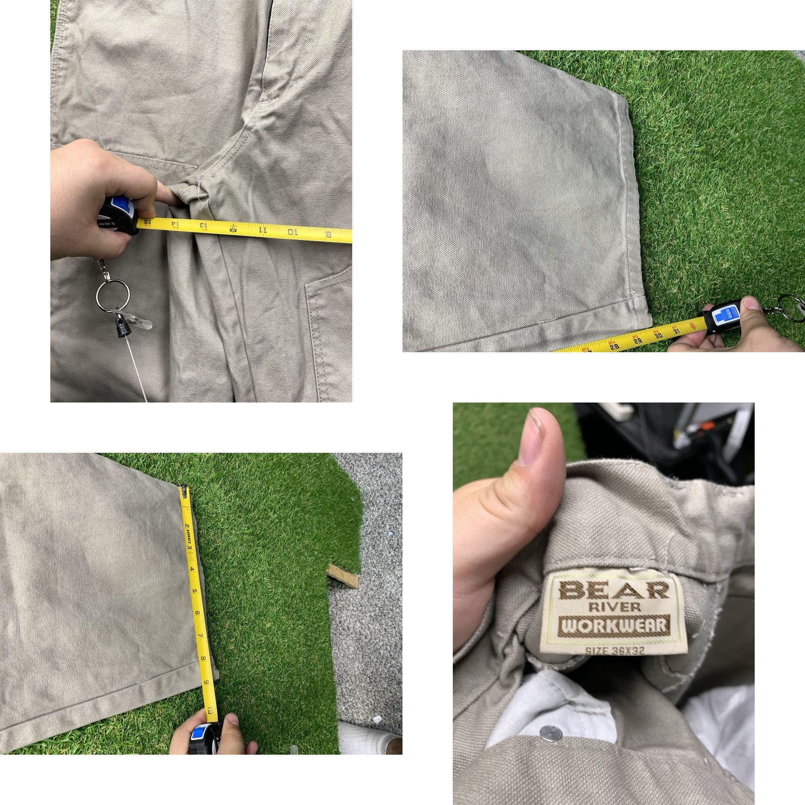 Doublet Bear River Workwear Pants Mens 36x32 Brown Double Knee Carpenter Cargo Work Pants Brown 90s Army Outdoor Mens Size US 36 / EU 52 - 8 Thumbnail