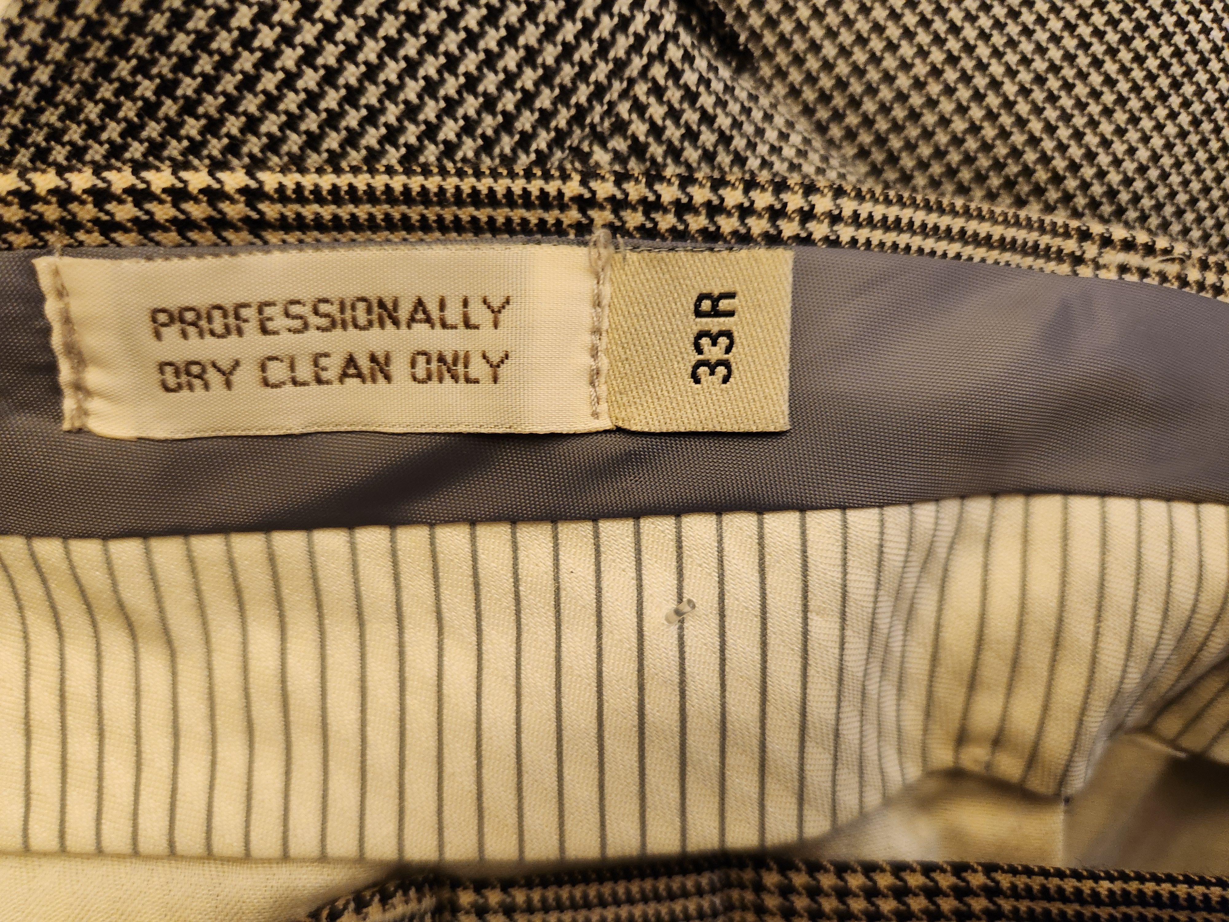 Other 100% Wool Men's Glen Plaid Dress Pants Size US 33 - 3 Thumbnail