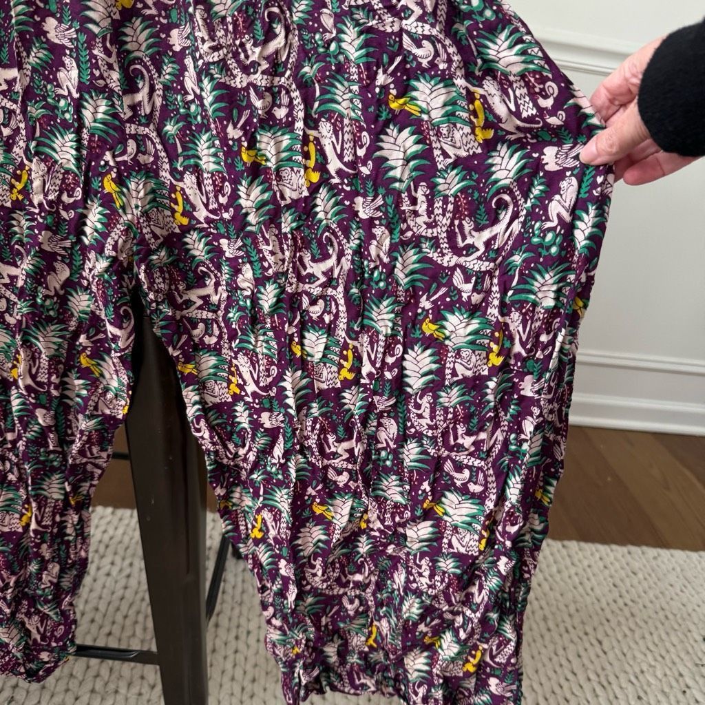 Other We Be Bop Purple Monkey Print Overalls Romper OSFM Size US 29 - 8 Thumbnail