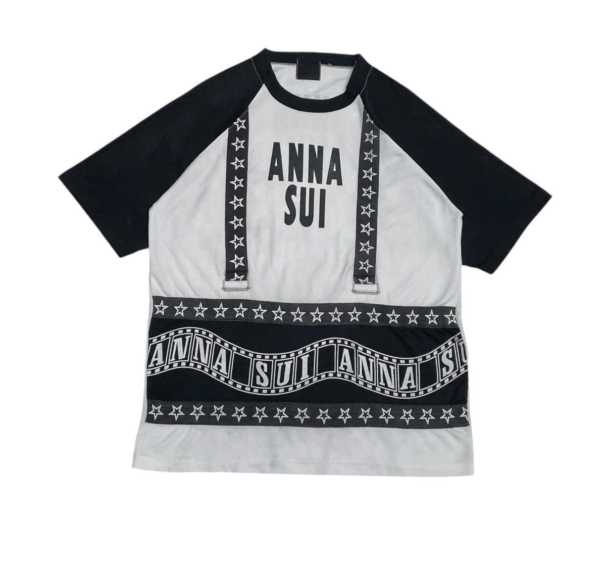 Japanese Brand × Vintage Rare Vintage Brand Anna Sui Tactical Big Logo T-shirt 1990s Size US L / EU 52-54 / 3 - 1 Thumbnail