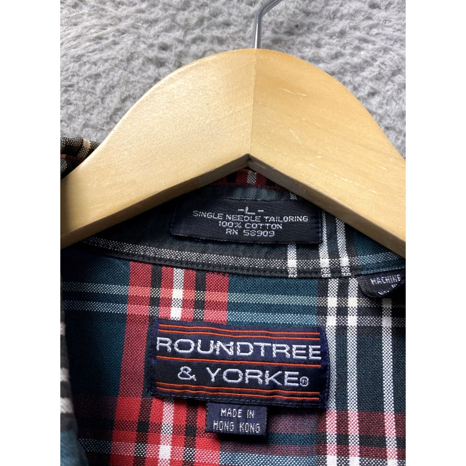 Roundtree & Yorke Roundtree & Yorke Button Down Shirt Mens L Short Sleeve Multicolor Twill Cotton-Polyester Button-Up Regular Fit Size US L / EU 52-54 / 3 - 3 Thumbnail