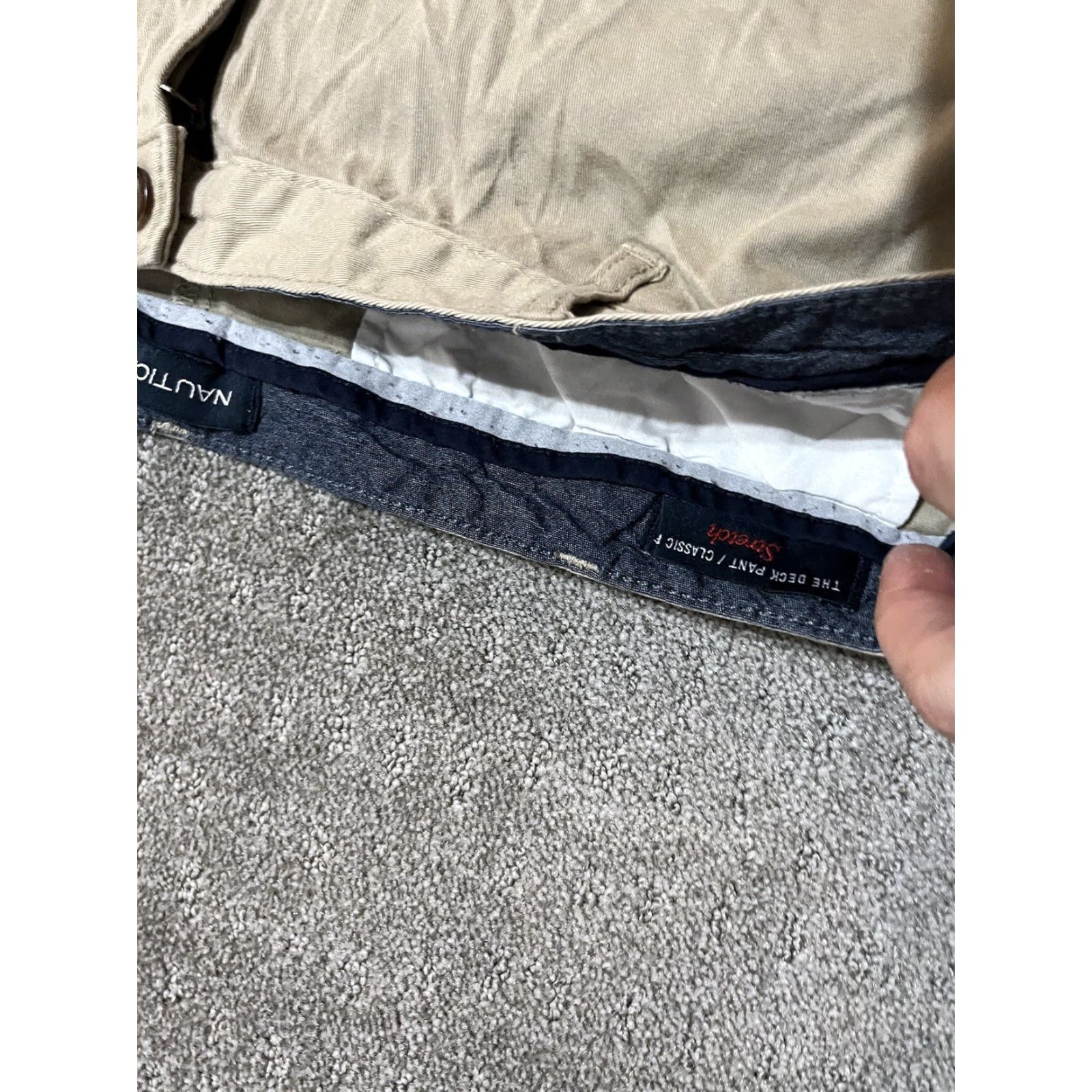 Nautica Nautica Classic Fit Chinos Pants 40x30 Beige Flat Front Cotton Casual Mens Size US 40 / EU 56 - 5 Thumbnail