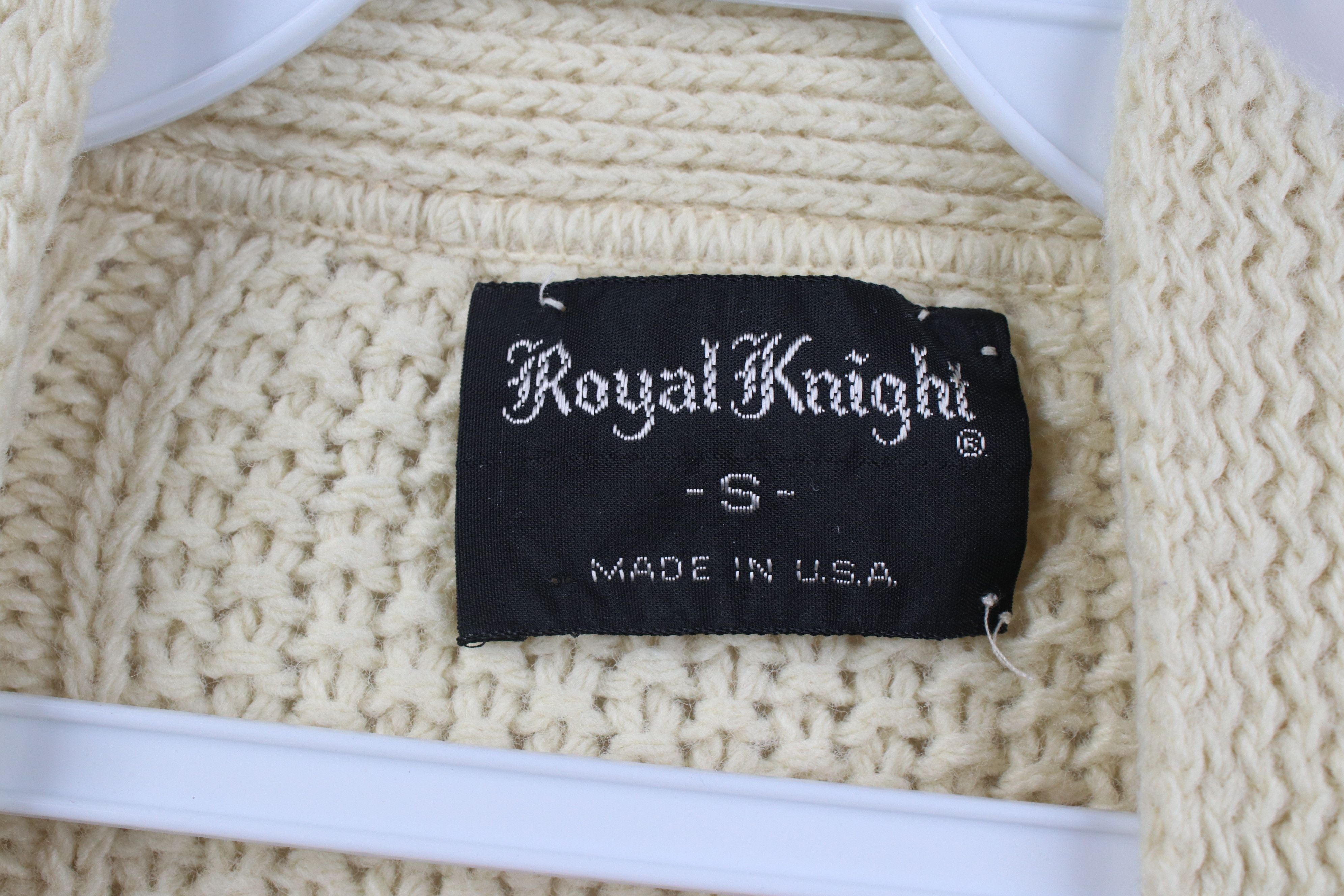 Vintage Vintage 70s Streetwear Geometric Cardigan Sweater Beige USA Size US S / EU 44-46 / 1 - 6 Thumbnail
