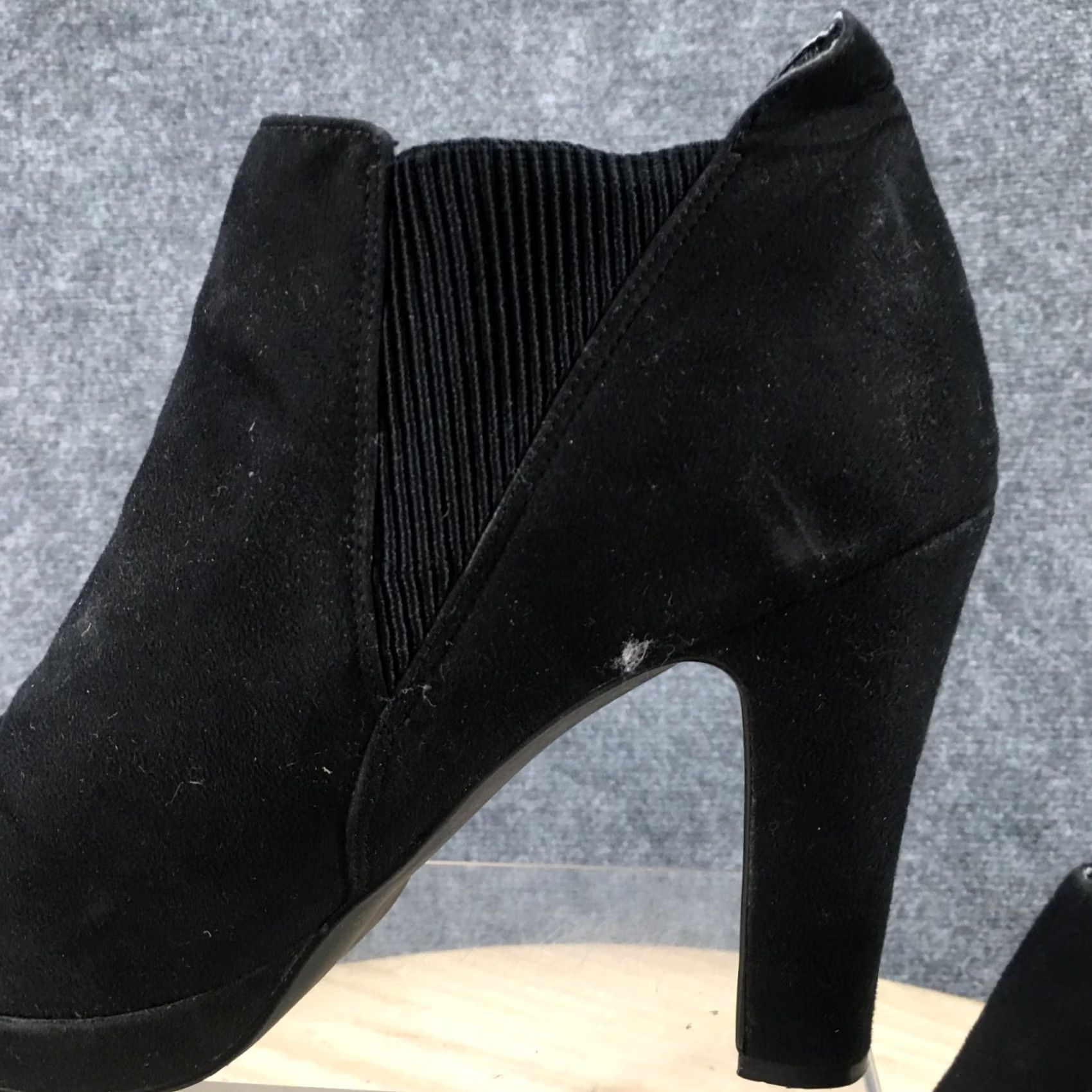 Vintage Impo Stretch Boots Womens 10 M Outride Ankle Booties Heels Black Fabric Pull On Size US 10 / IT 40 - 5 Thumbnail