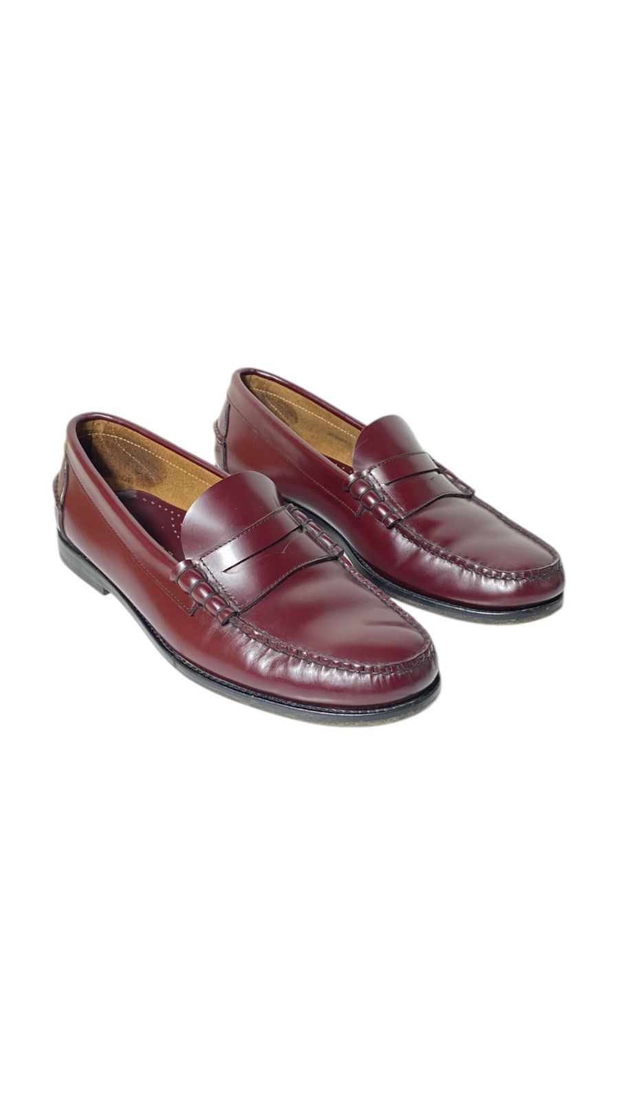 Prada Brushed Leather Loafers Shoes in Red, Men's (Size 7.5)