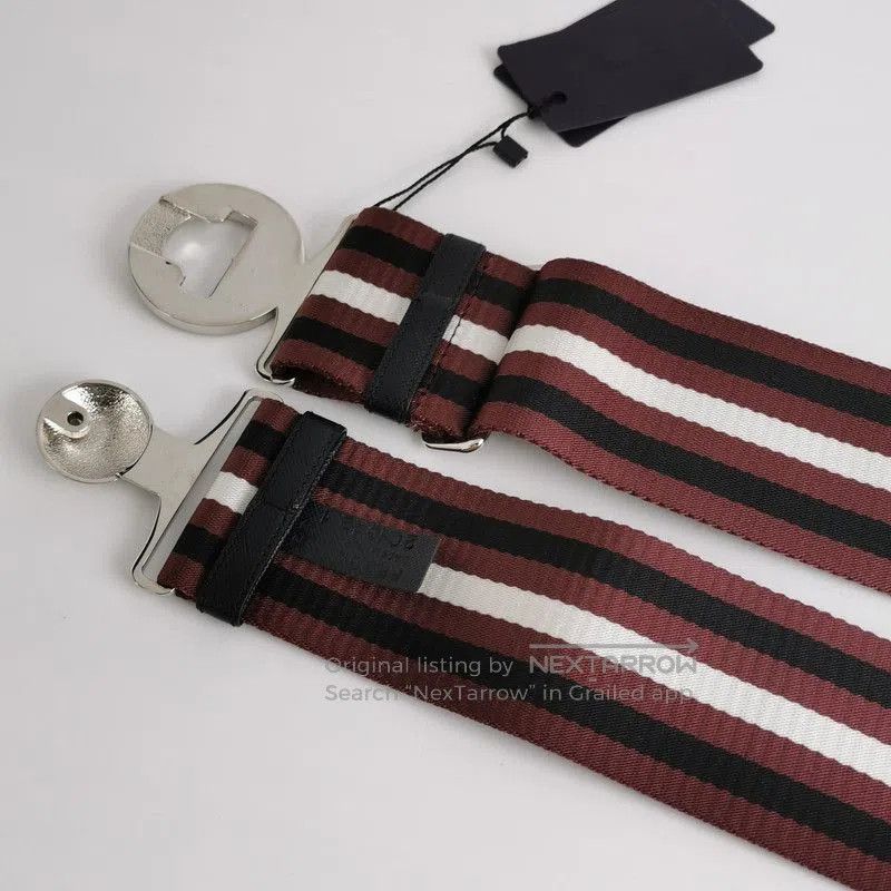 Prada Prada Color Block Striped Belt with Metal Buckle. Size ONE SIZE - 3 Thumbnail