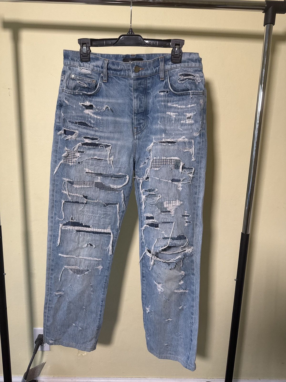 Amiri Amiri Relaxed Blue Patch Denim Size US 32 / EU 48 - 1 Thumbnail