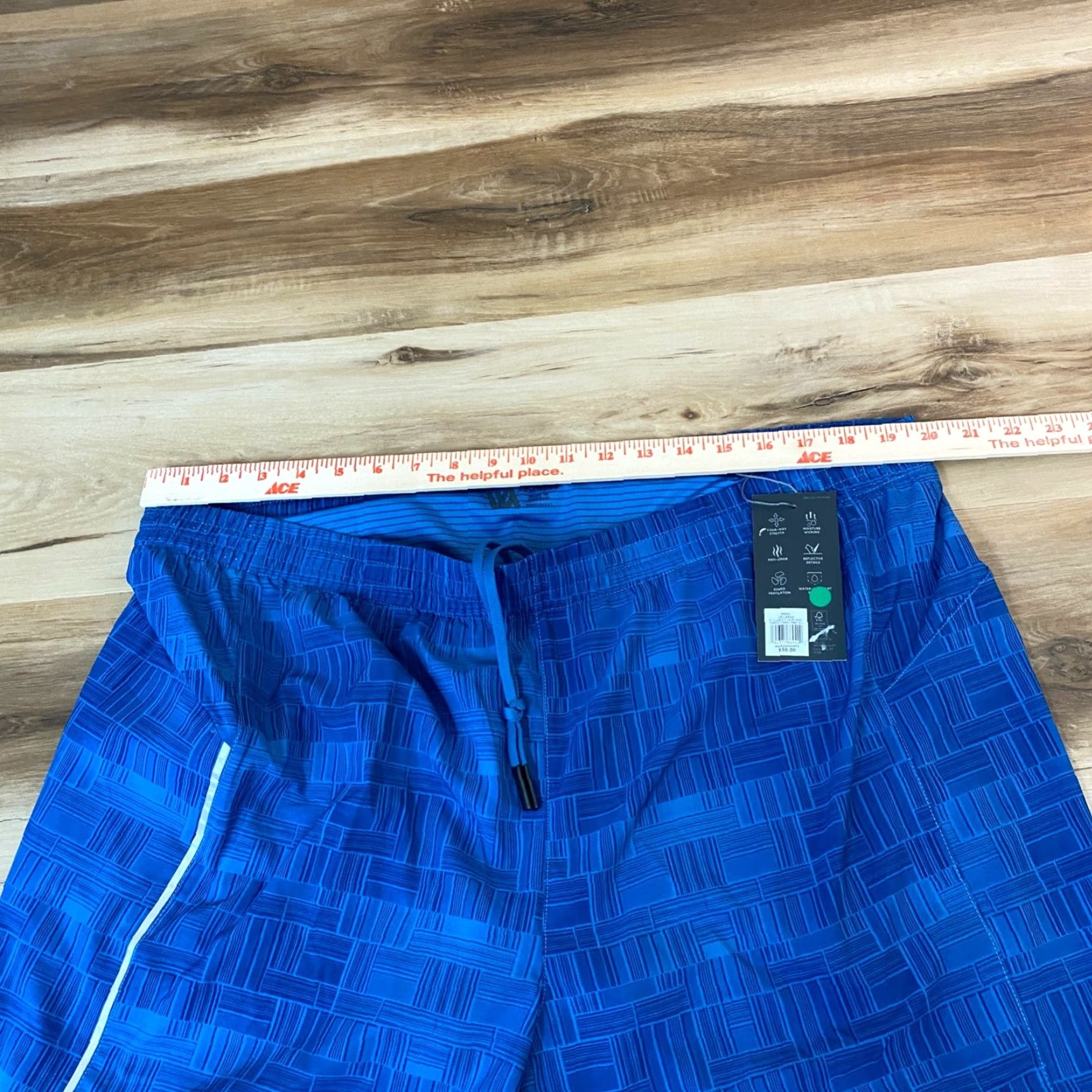 Vintage VRST Shorts Mens 2XL Accelerate 7" 4 Way Stretch Lined Moisture Wicking Reflect Blue Geometric Activewear Cross Training Gym Running Durability Mens Size US 39 - 6 Thumbnail