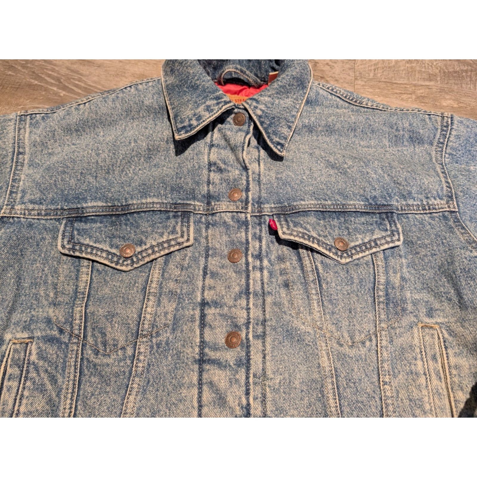 Levi's Levi's Women's Padded Trucker Denim Jacket Small Blue Oversized 90s Classic Size 28" / US 6 / IT 42 - 3 Thumbnail