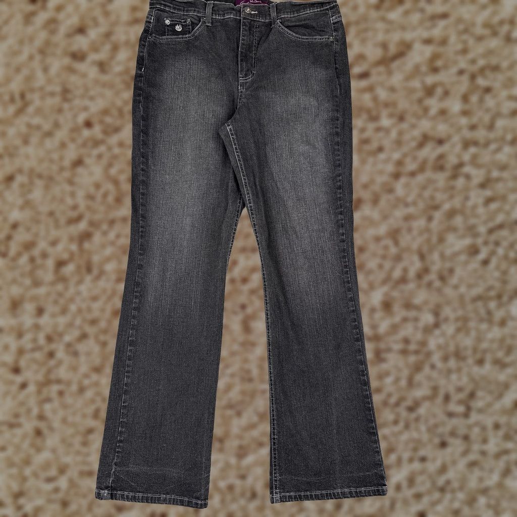 Gloria Vanderbilt Gloria Vanderbilt Jeans Giselle Bootcut Womens 14 Gray Mid Rise Stretch 34x32 Size 36" / US 14 / IT 50 - 1 Thumbnail