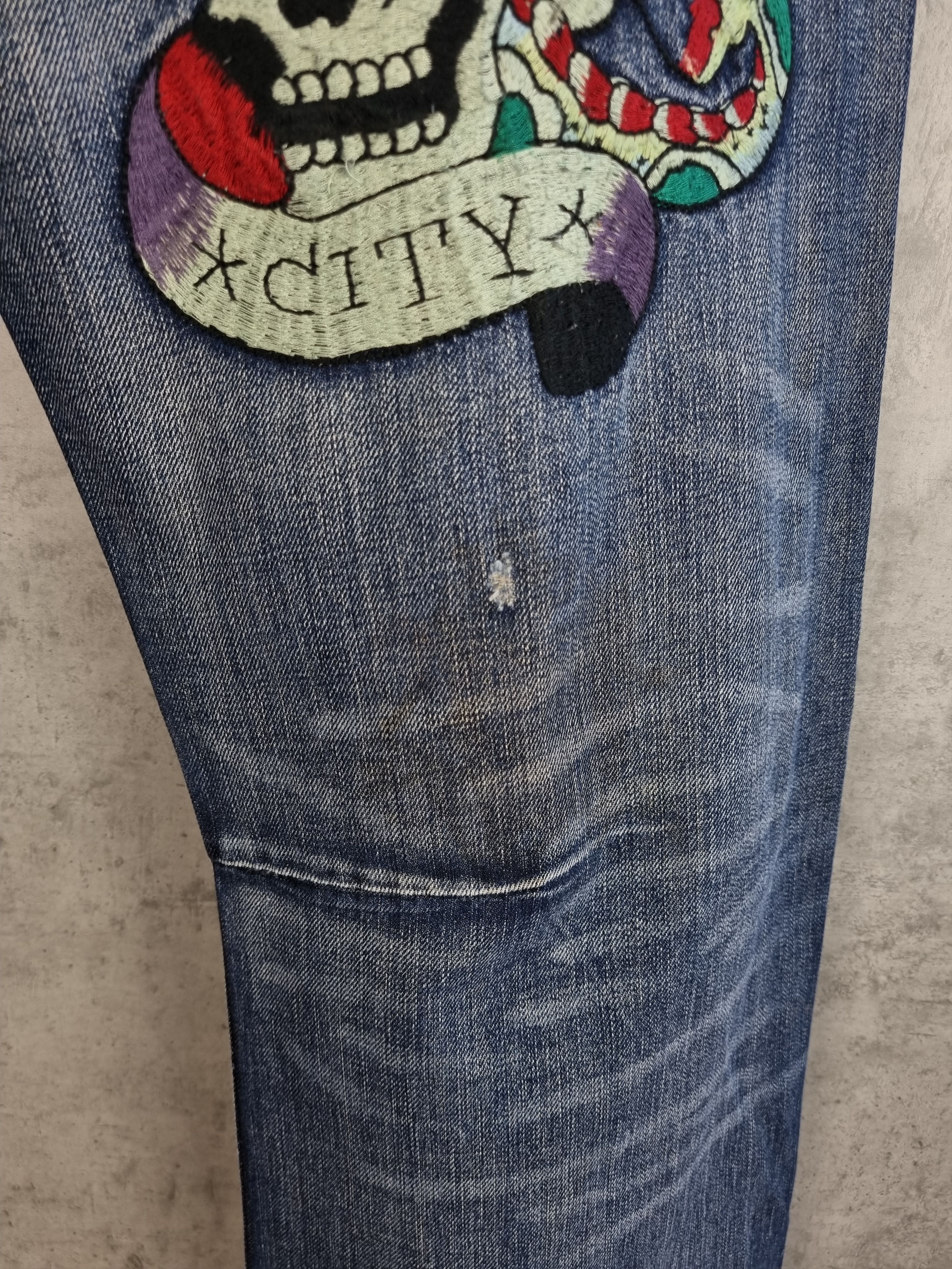 Christian Audigier Ed Hardy by Christian Audigier Embroidered Denim Jeans Size US 34 / EU 50 - 13 Thumbnail