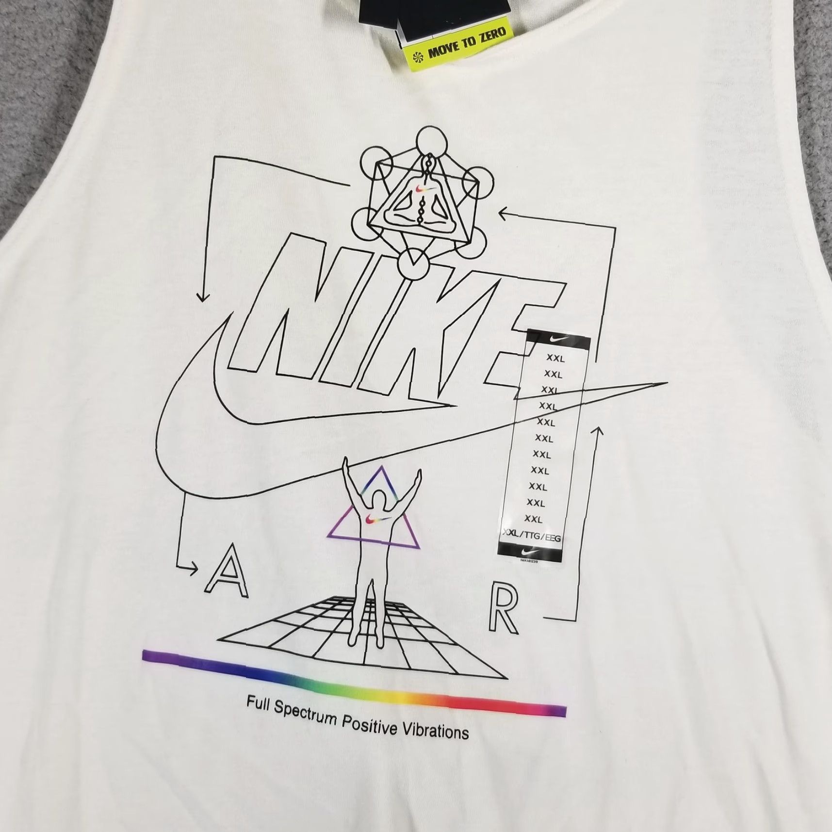 Nike Nike Shirt Mens 2XL White Air Tank Top Positive Vibrations Muscle Tee DH4860-901 Size US XXL / EU 58 / 5 - 4 Thumbnail