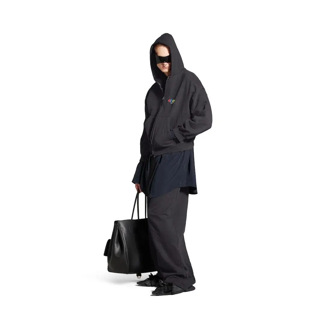 Balenciaga × eBay o1w1db11225 Ebay Zip-Up Hoodie Regular Fit in Black Size US XXS / EU 40 - 2 Thumbnail