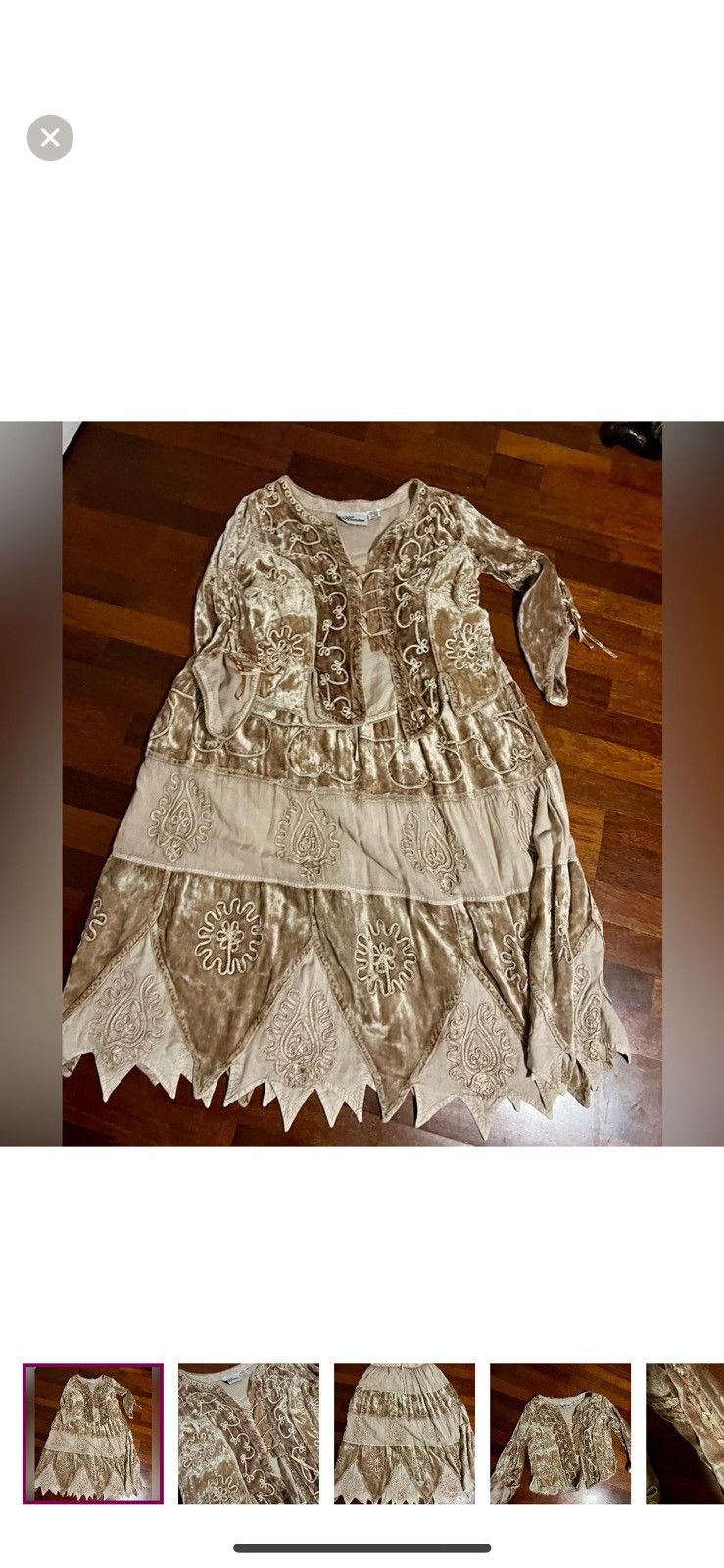 Vintage Vintage Henna Bohemian 70s gold crushed velvet jacket OSFA Size 23" - 1 Thumbnail