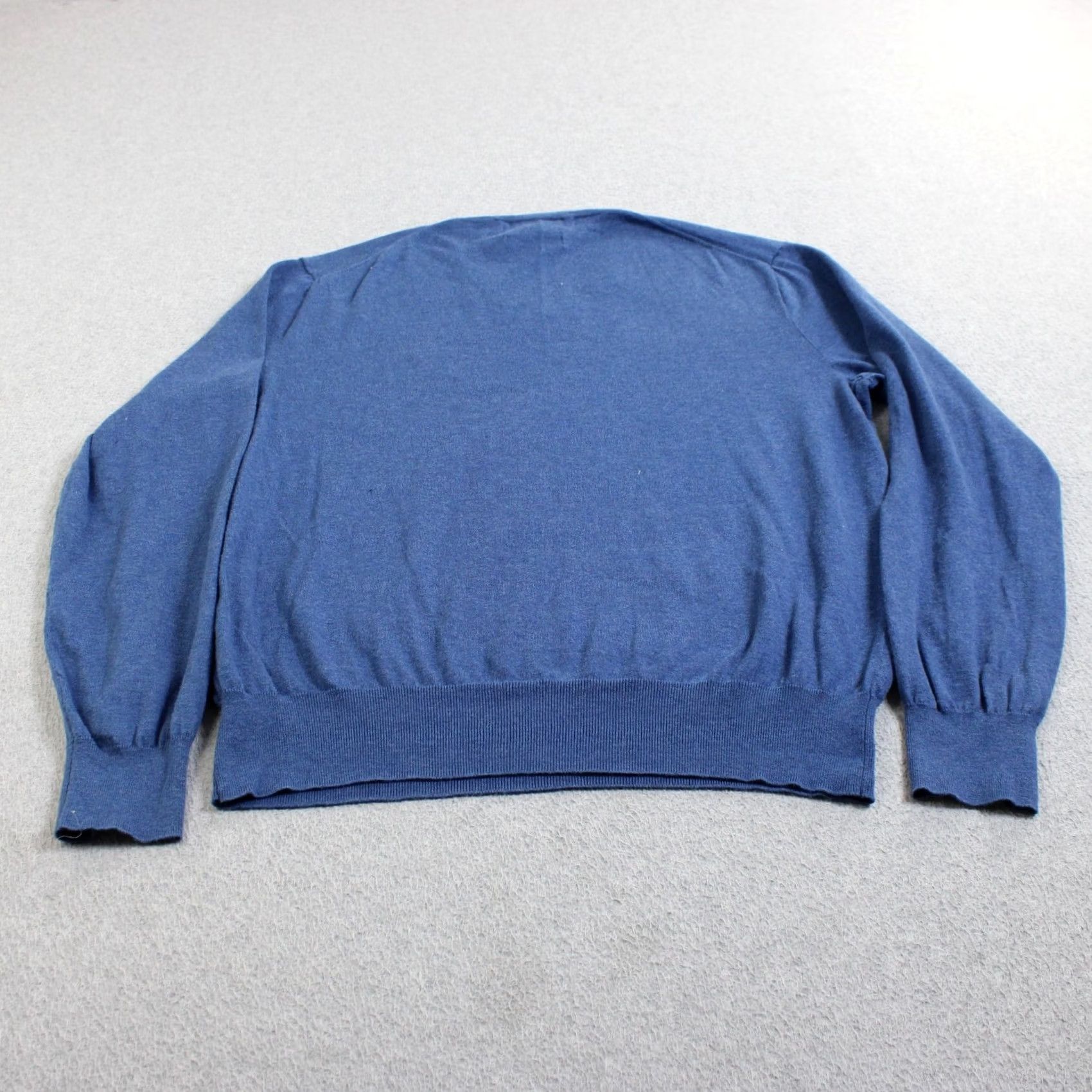 Polo Ralph Lauren Polo Ralph Lauren Mens Medium Blue Pima Cotton V-Neck Pullover Sweater – Classic Style | Fashion | by Size US M / EU 48-50 / 2 - 2 Thumbnail