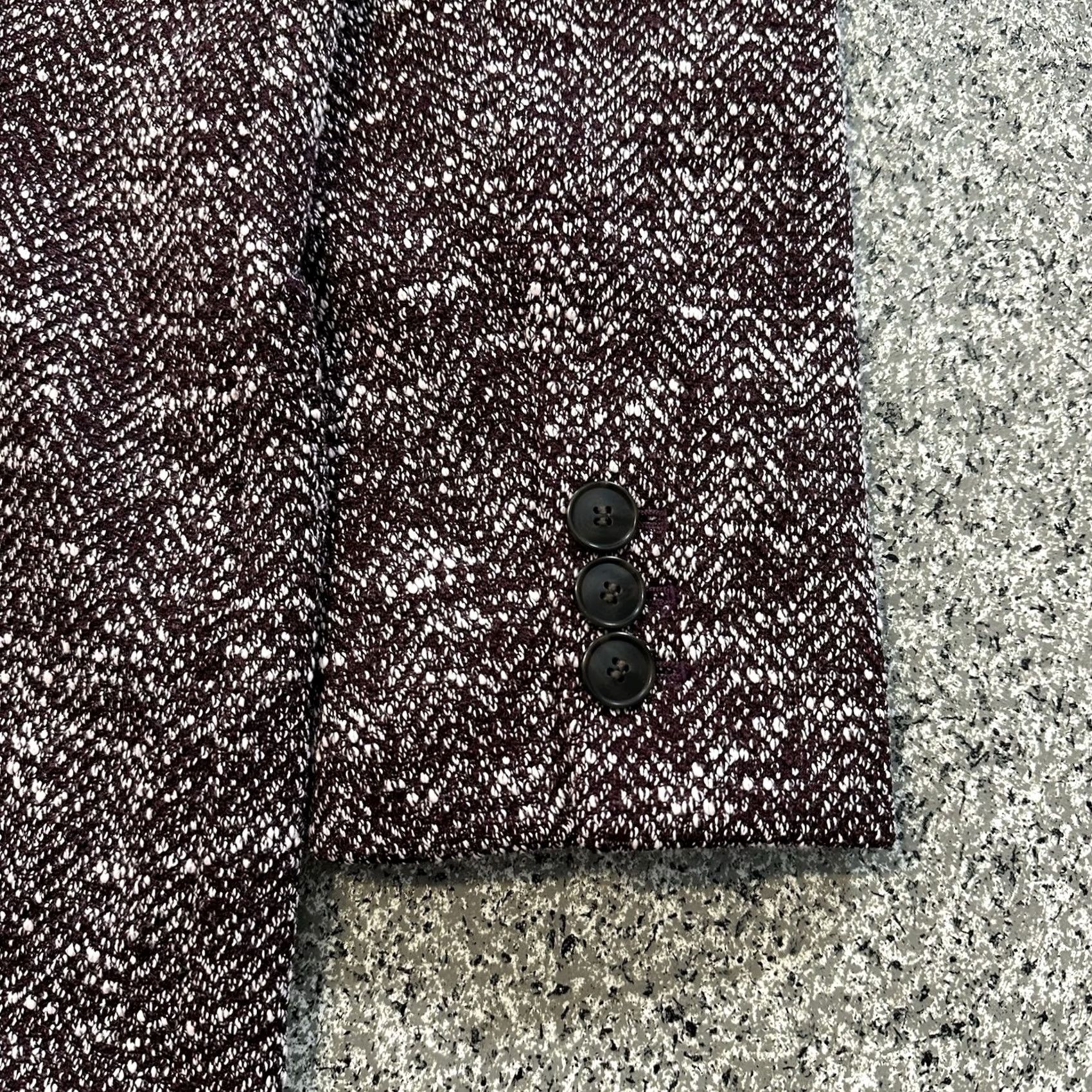 Talbots Talbots Blazer Womens 12P Petite Purple Tweed Herringbone Two Button Jacket Size XL / US 12-14 / IT 48-50 - 5 Thumbnail