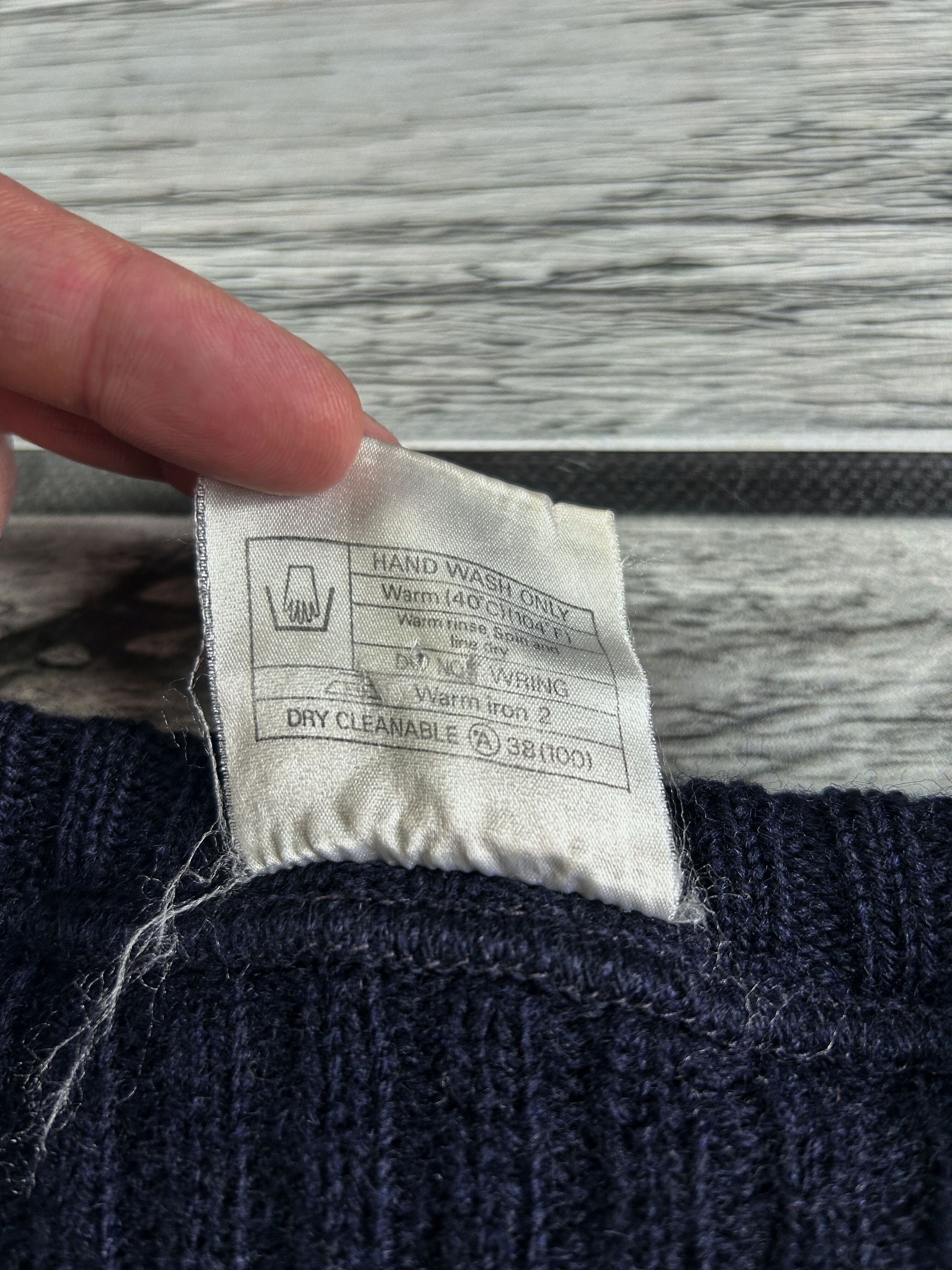 Japanese Brand Navy Military Wool Sweater Elbow Patch Vintage Naval Style Size US L / EU 52-54 / 3 - 9 Thumbnail