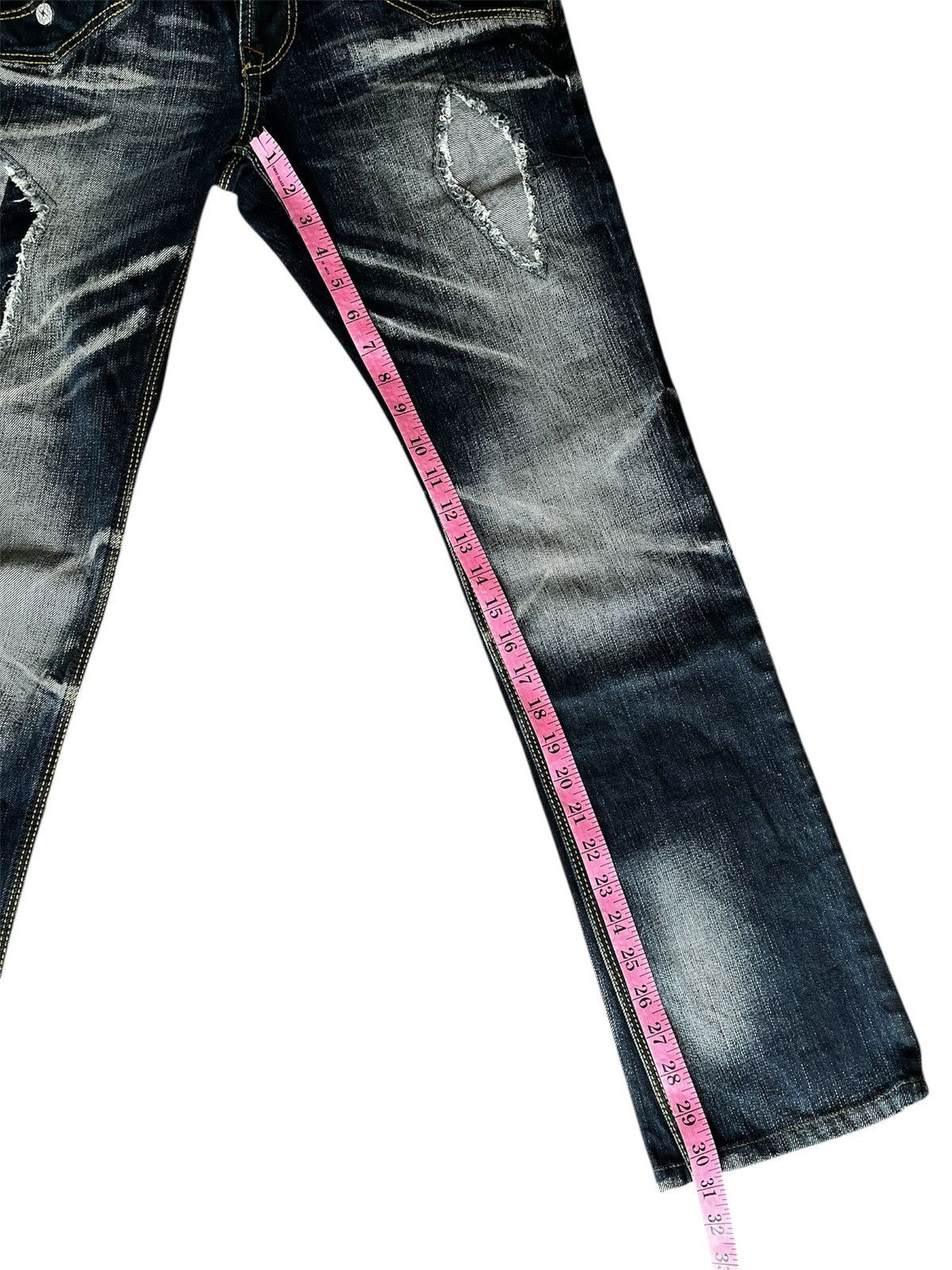 Nicole Club Nicole Club For Men Acid Wash Claw Mark Slim Flare Denim Size US 31 - 6 Thumbnail