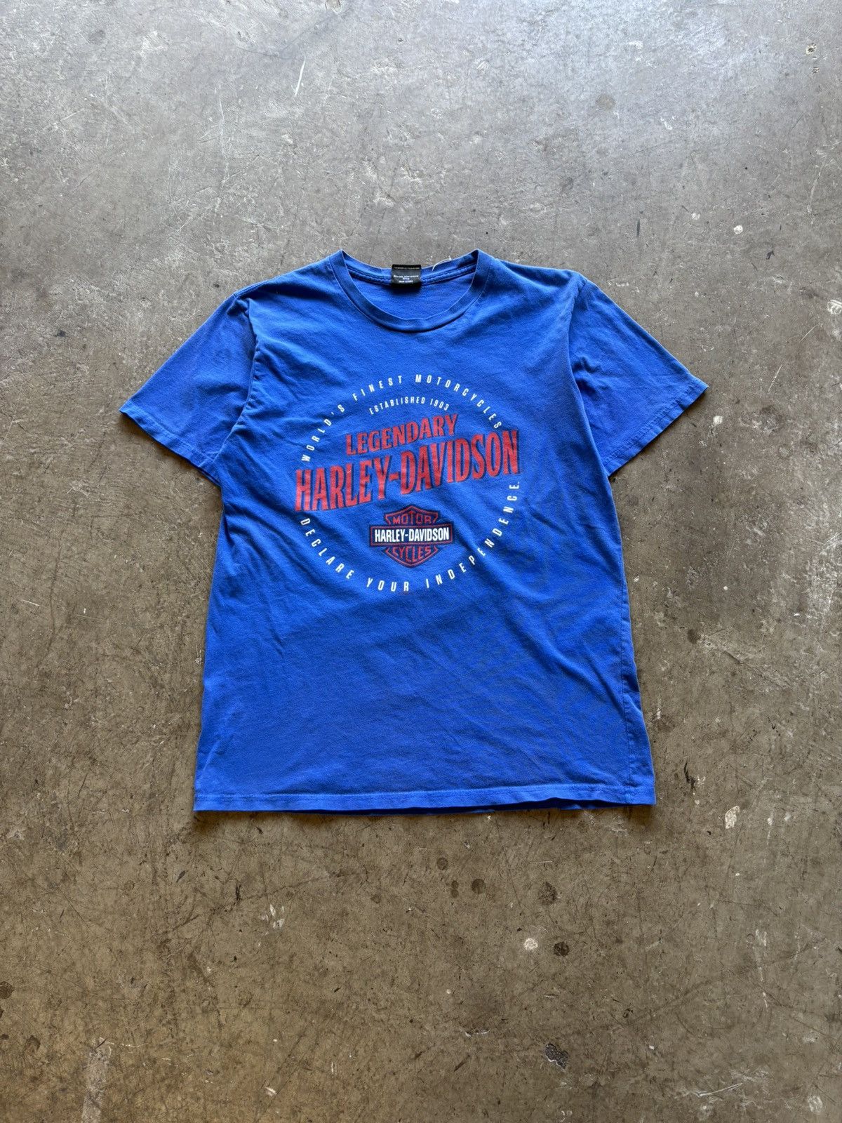 Harley Davidson Y2k Harley Davidson Legend Blue T Shirt Size US M / EU 48-50 / 2 - 1 Thumbnail