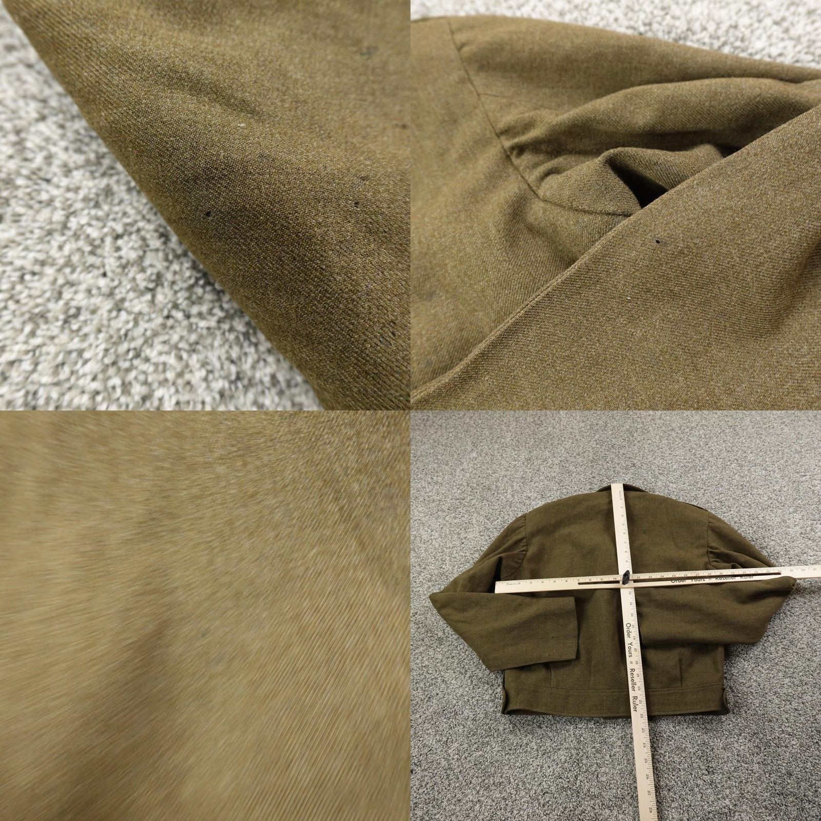Olive VTG Army Jacket Mens 40 Olive Drab Wool M-1950 Military IKE Field Coat Talon 50s Size US XXS / EU 40 - 9 Thumbnail