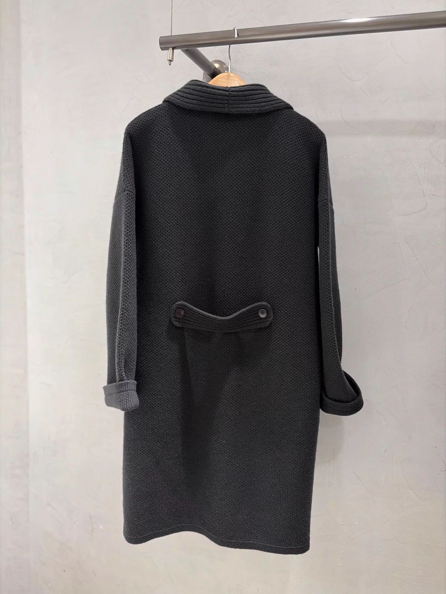 Loro Piana Loro Piana Baby Cashmere Navy Knit Coat 40 Deadstock Size XL / US 12-14 / IT 48-50 - 5 Thumbnail