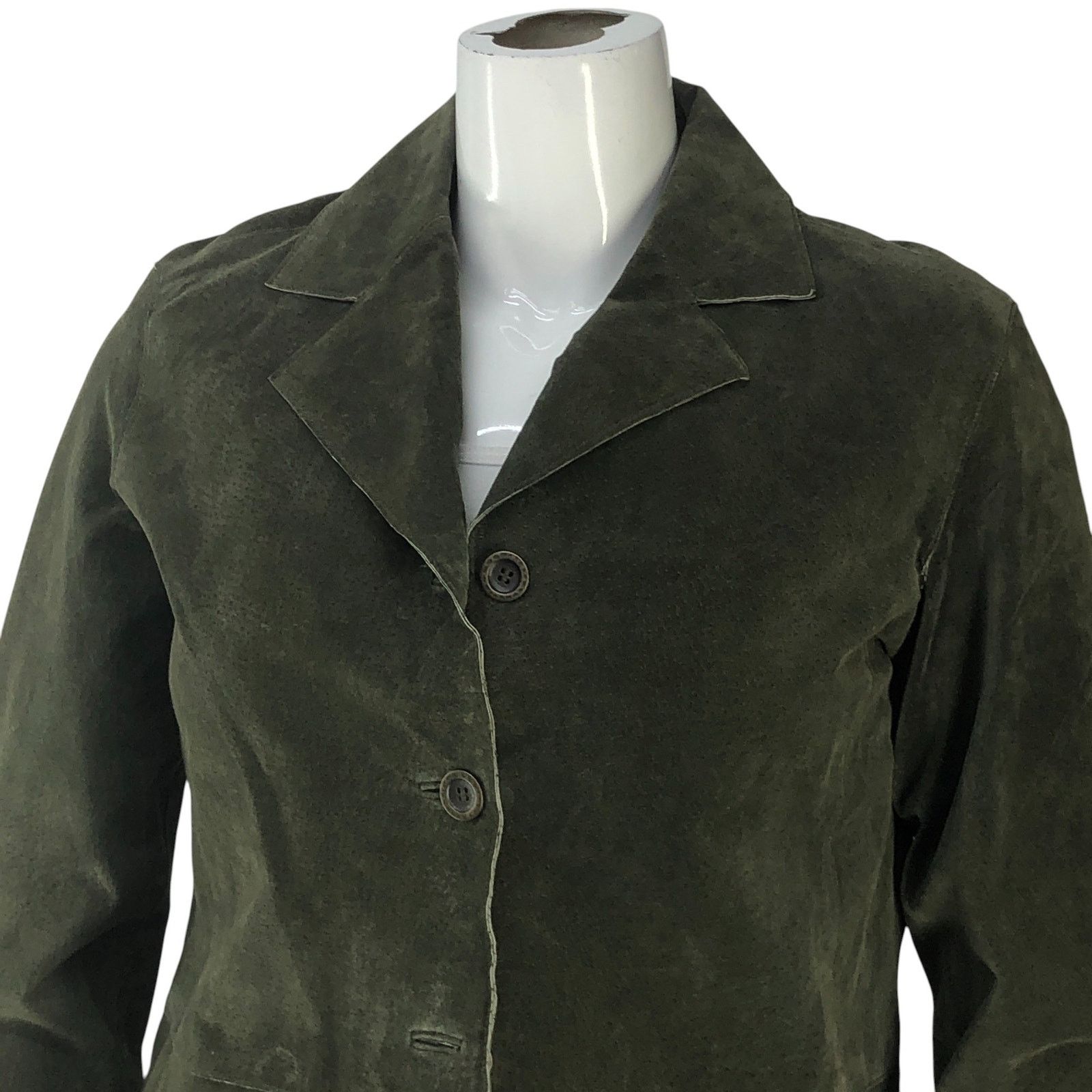 Chicos Chicos Women Size 1 US 8 Jacket Shirt Shacket Leather Green Size M / US 6-8 / IT 42-44 - 2 Thumbnail